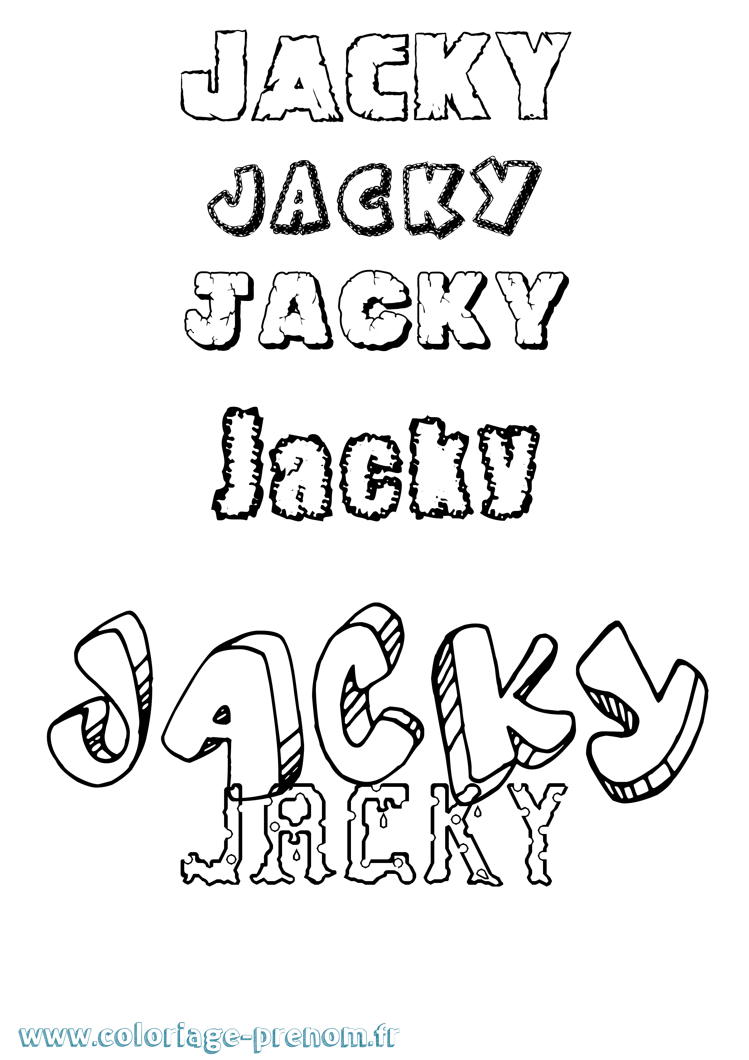 Coloriage Jacky Destructuré Coloriage prénom Jacky Destructuré