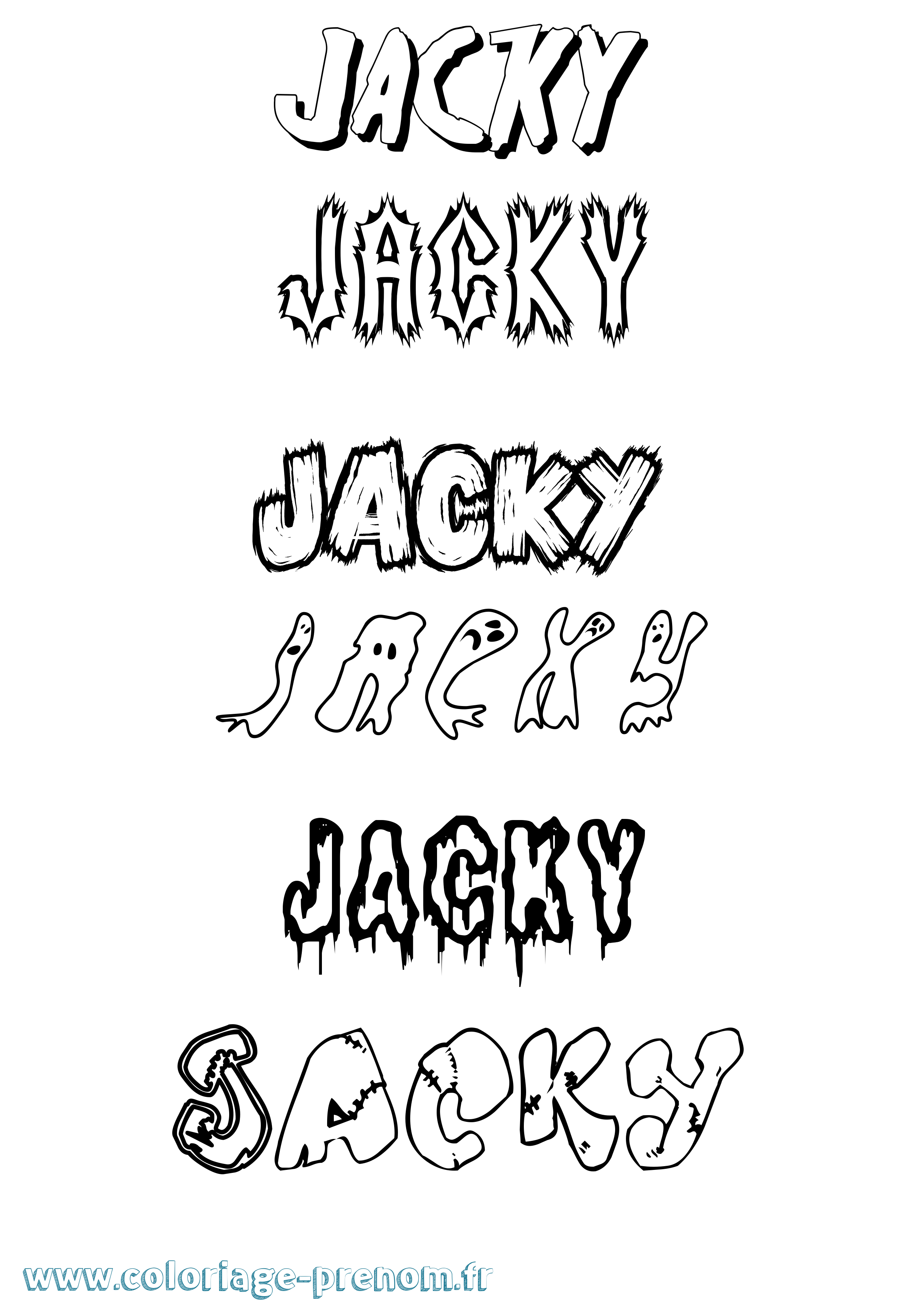 Coloriage Jacky Frisson Coloriage prénom Jacky Frisson
