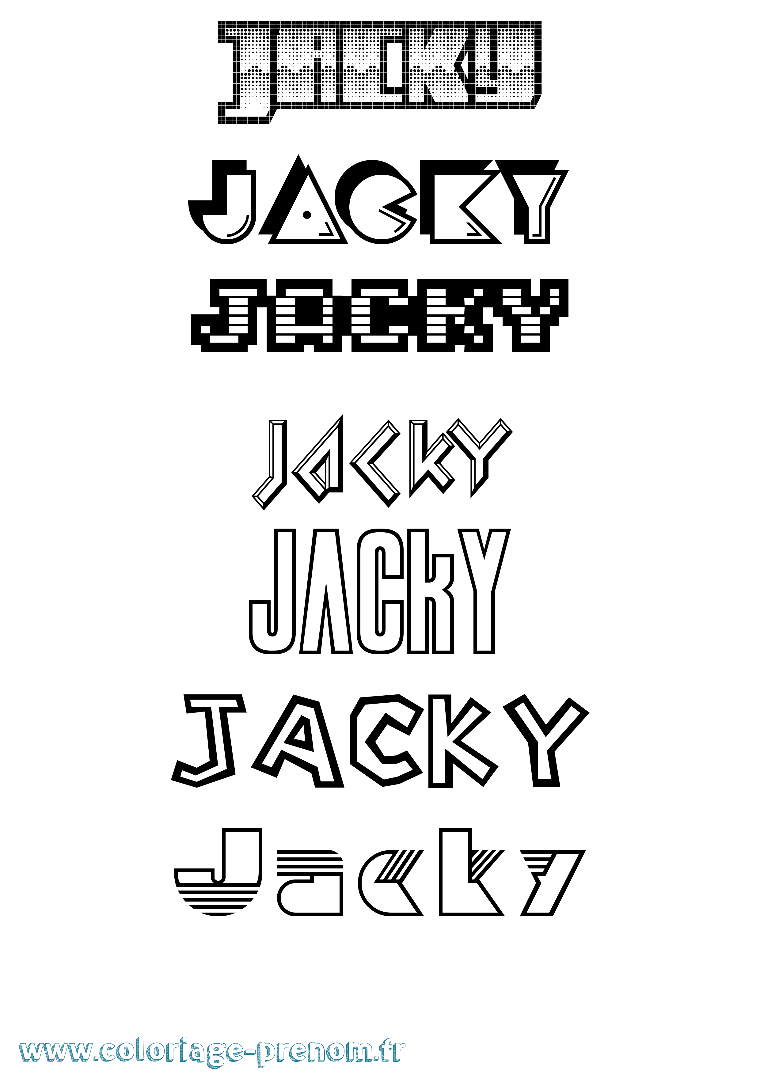 Coloriage prénom Jacky Jeux Vidéos