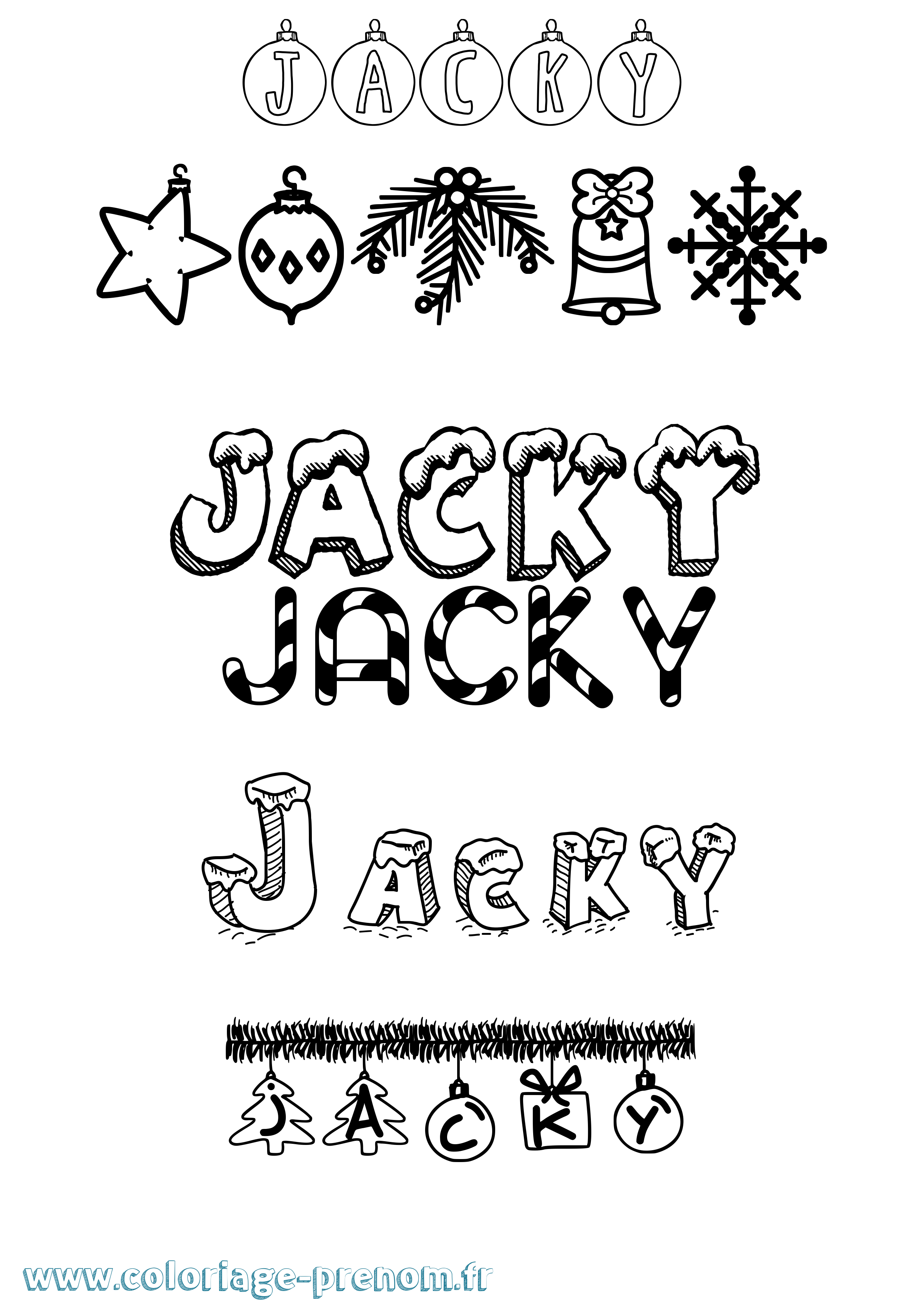 Coloriage Jacky Noël Coloriage prénom Jacky Noël