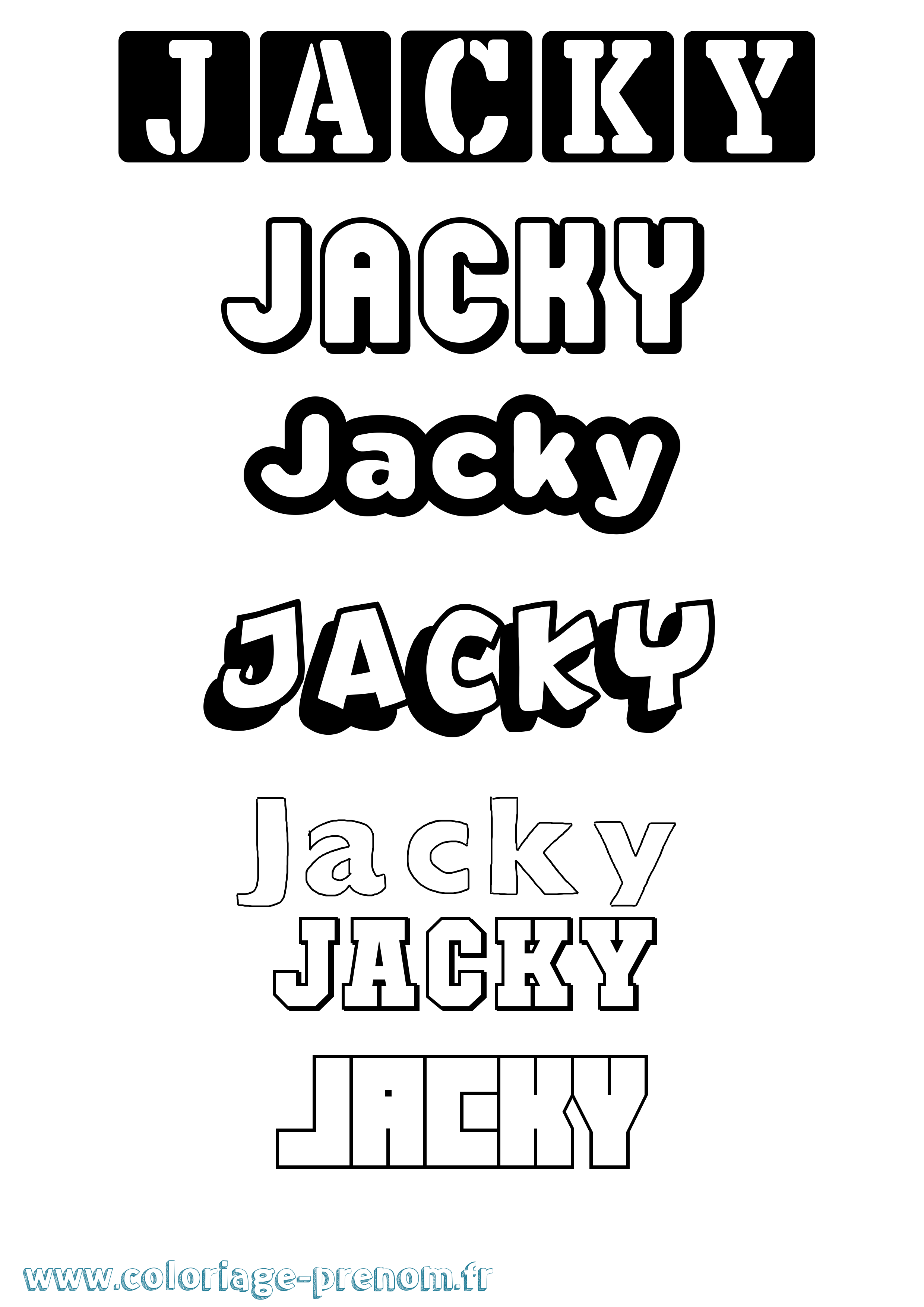 Coloriage Jacky Simple Coloriage prénom Jacky Simple