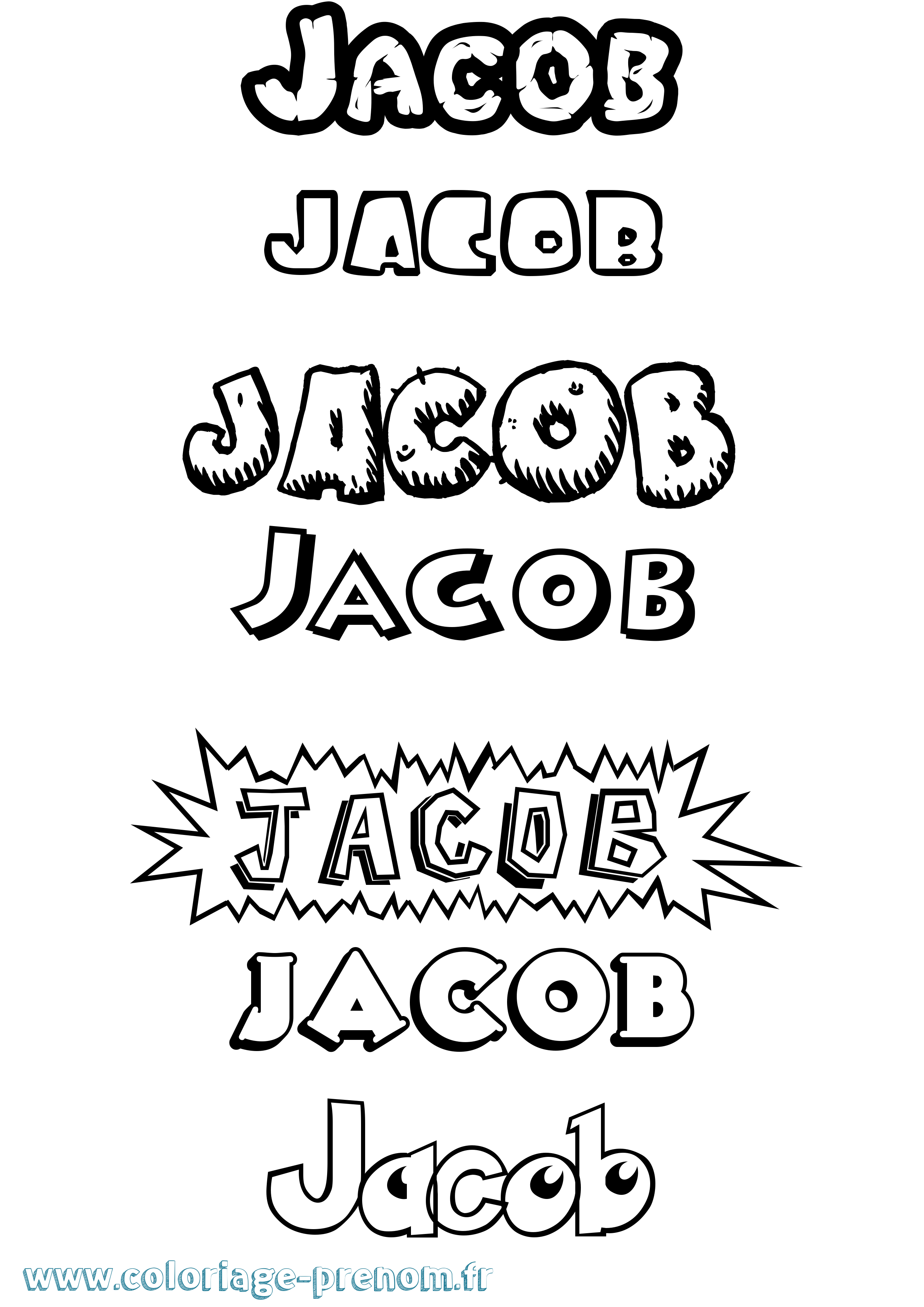 Coloriage Jacob Dessin Animé Coloriage prénom Jacob Dessin Animé