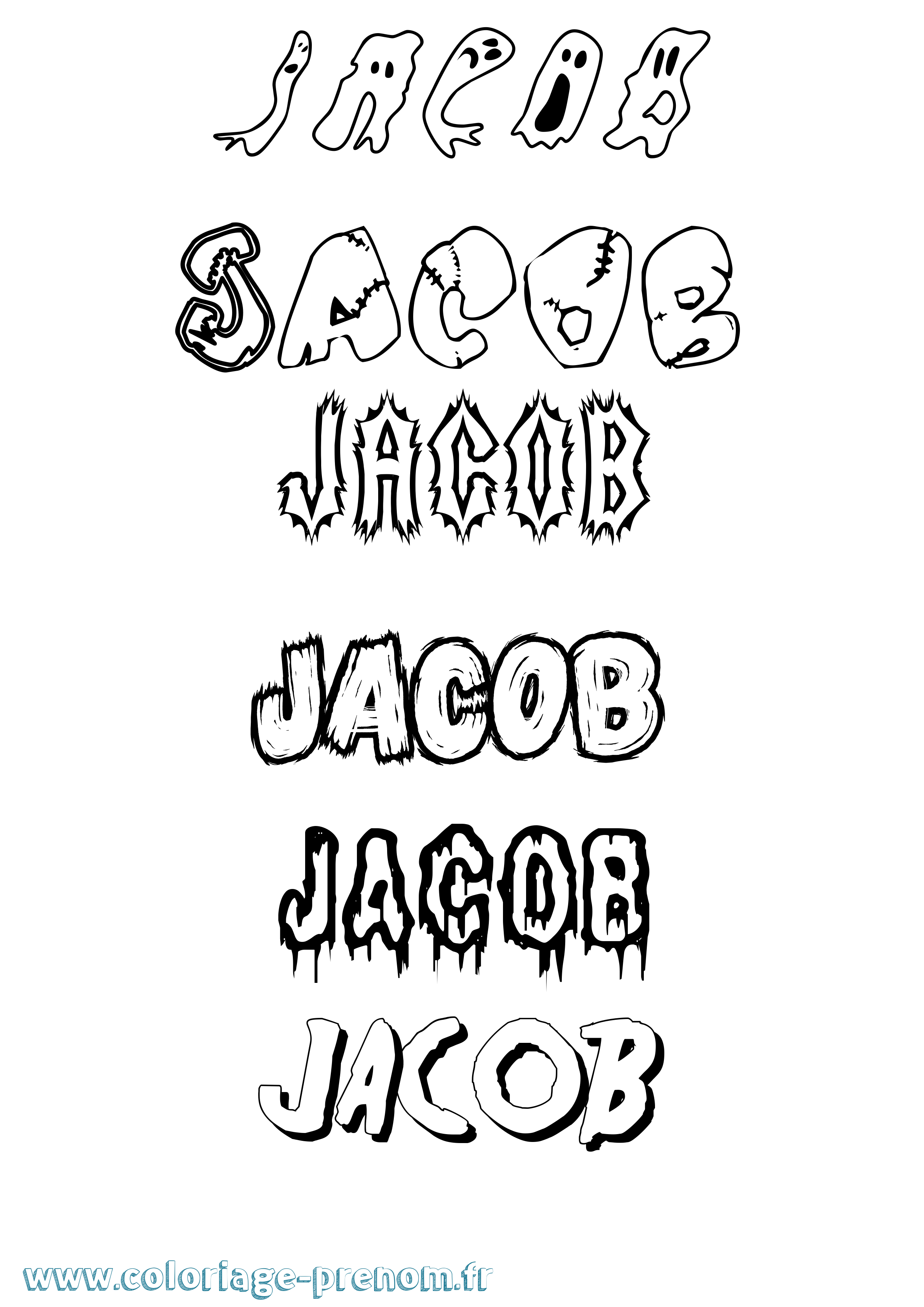 Coloriage prénom Jacob Frisson