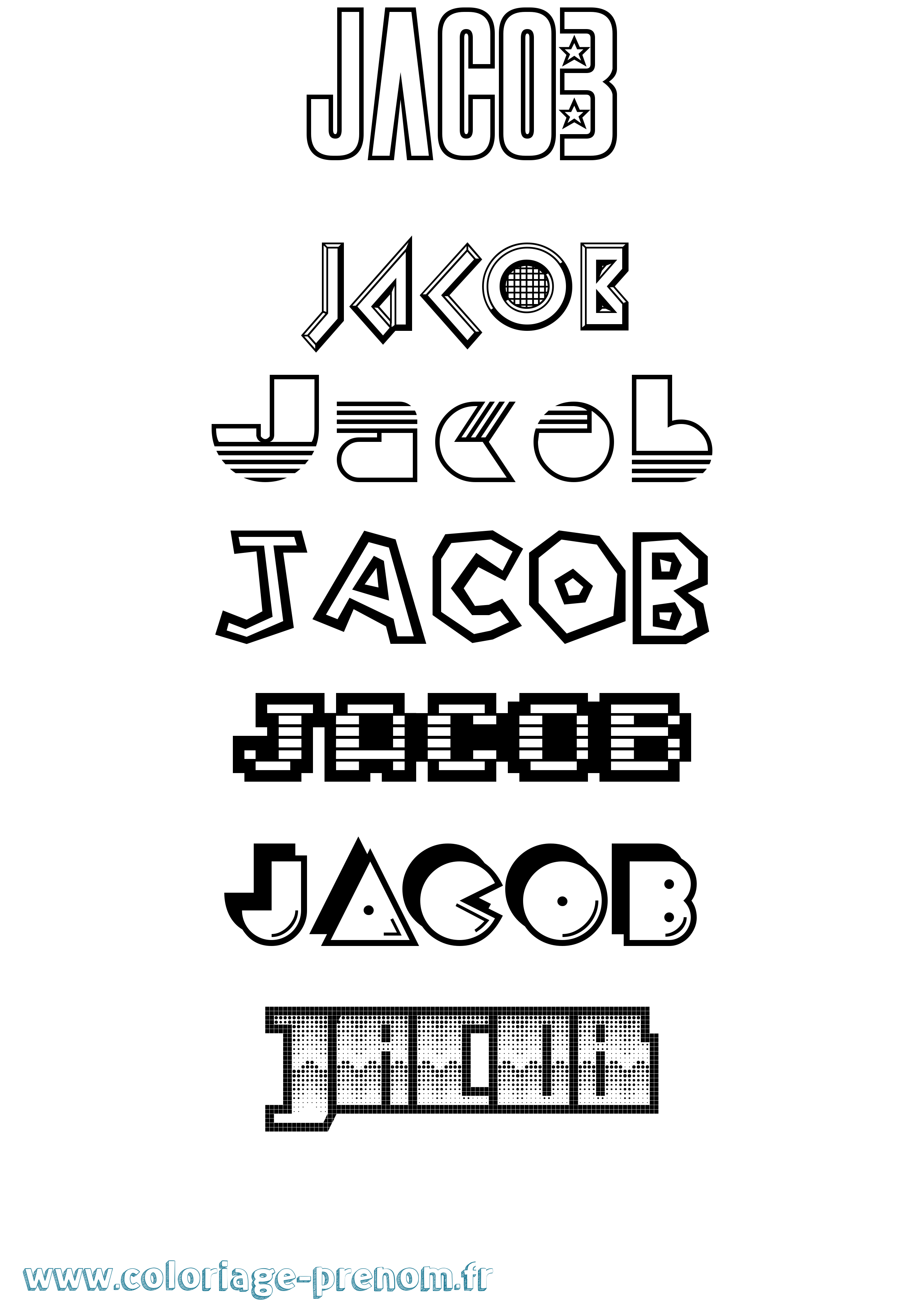 Coloriage prénom Jacob Jeux Vidéos