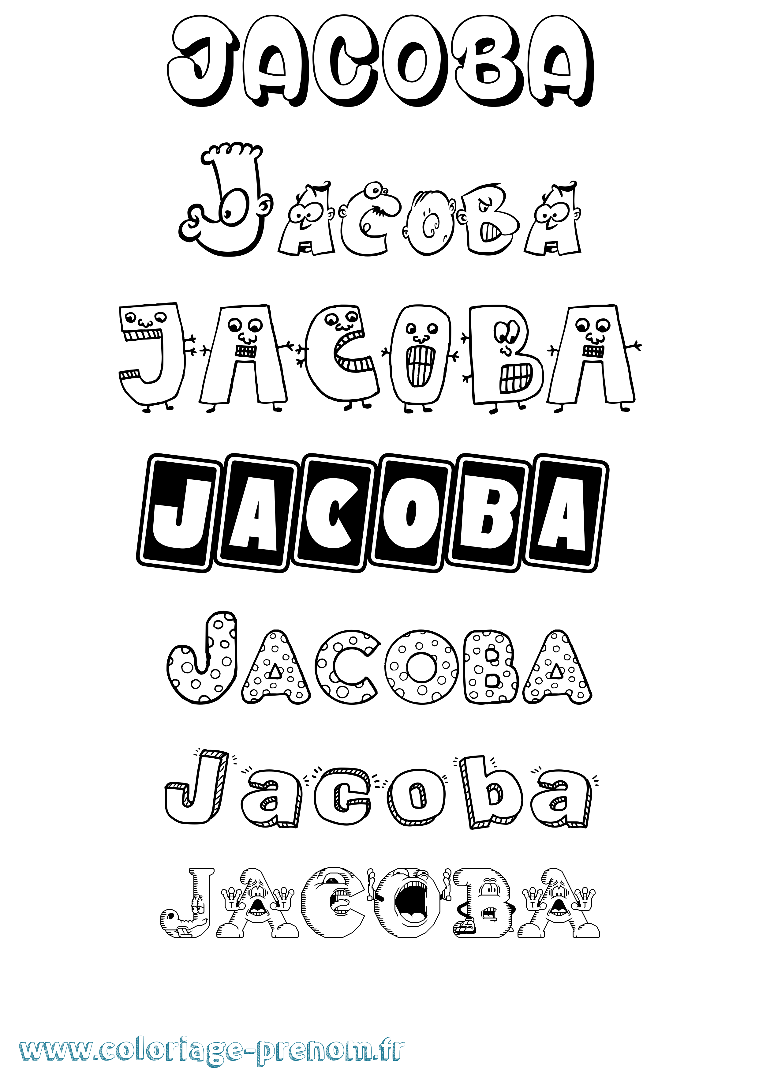 Coloriage Jacoba Fun Coloriage prénom Jacoba Fun
