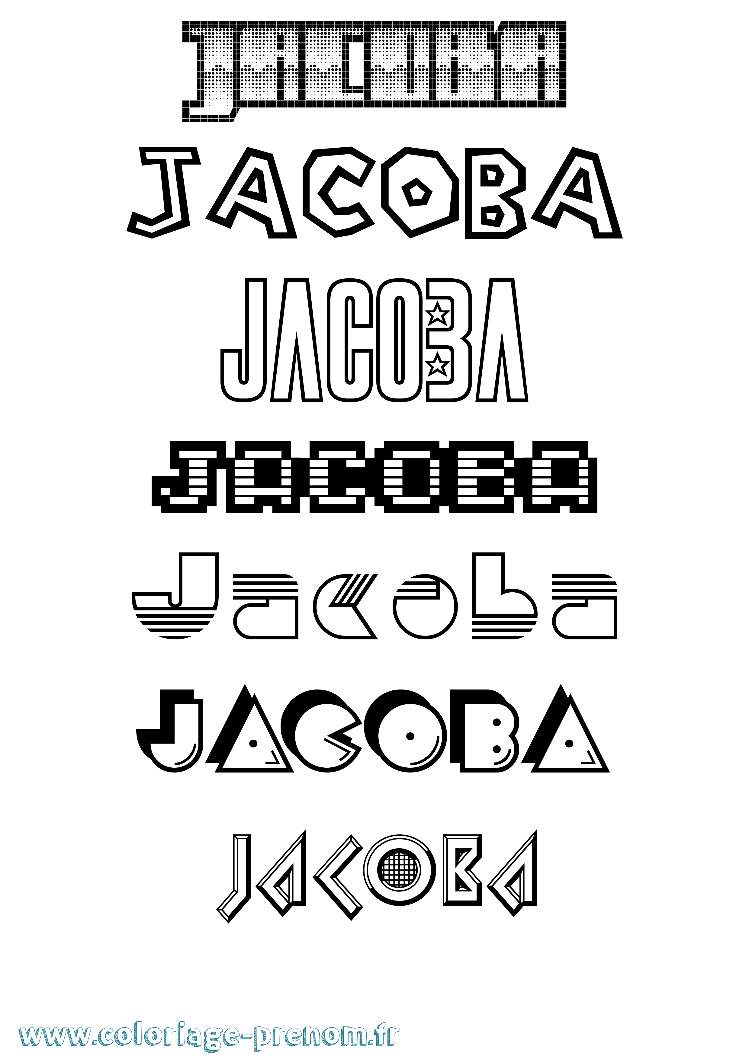 Coloriage Jacoba Jeux Vidéos Coloriage prénom Jacoba Jeux Vidéos