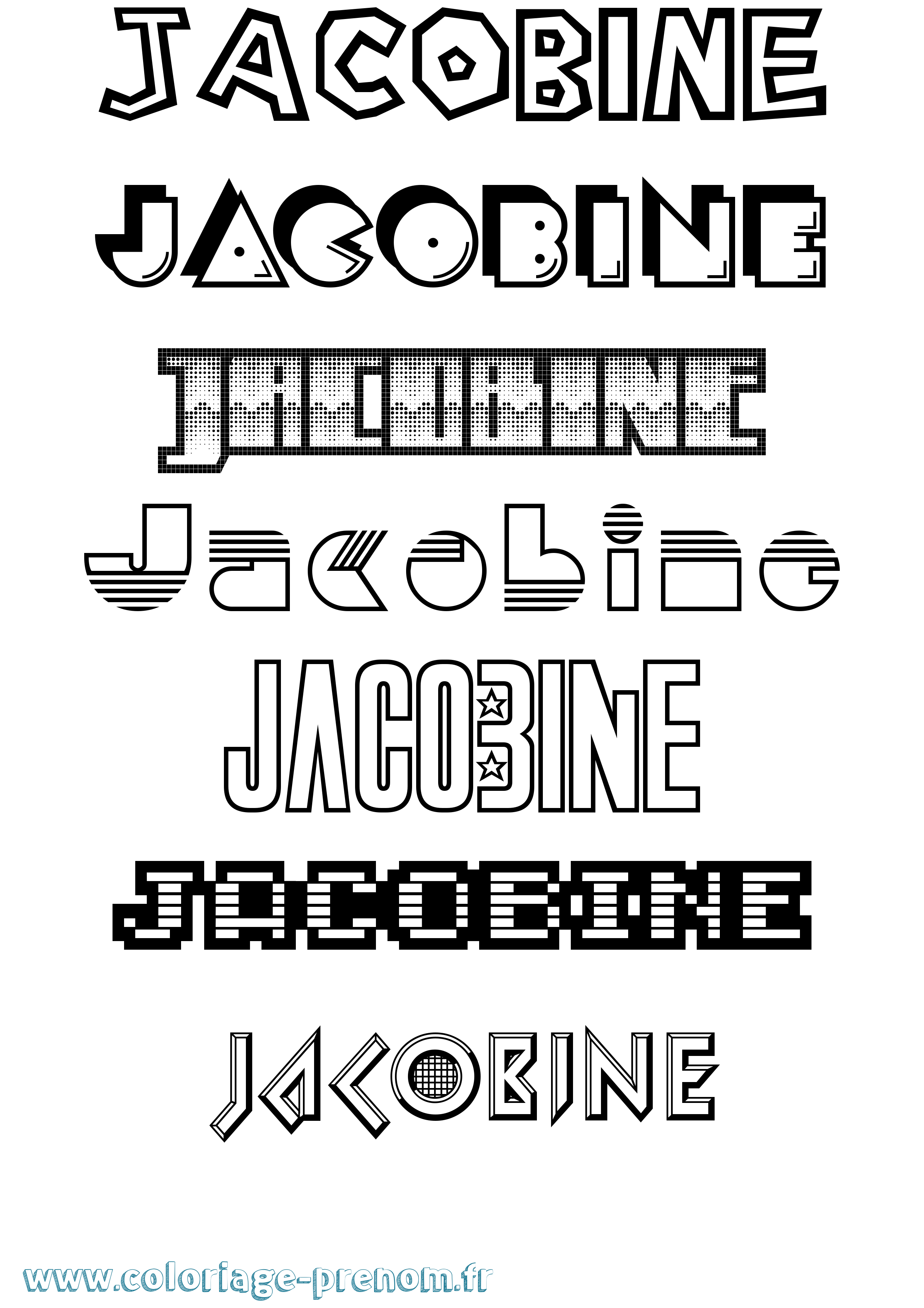 Coloriage prénom Jacobine Jeux Vidéos