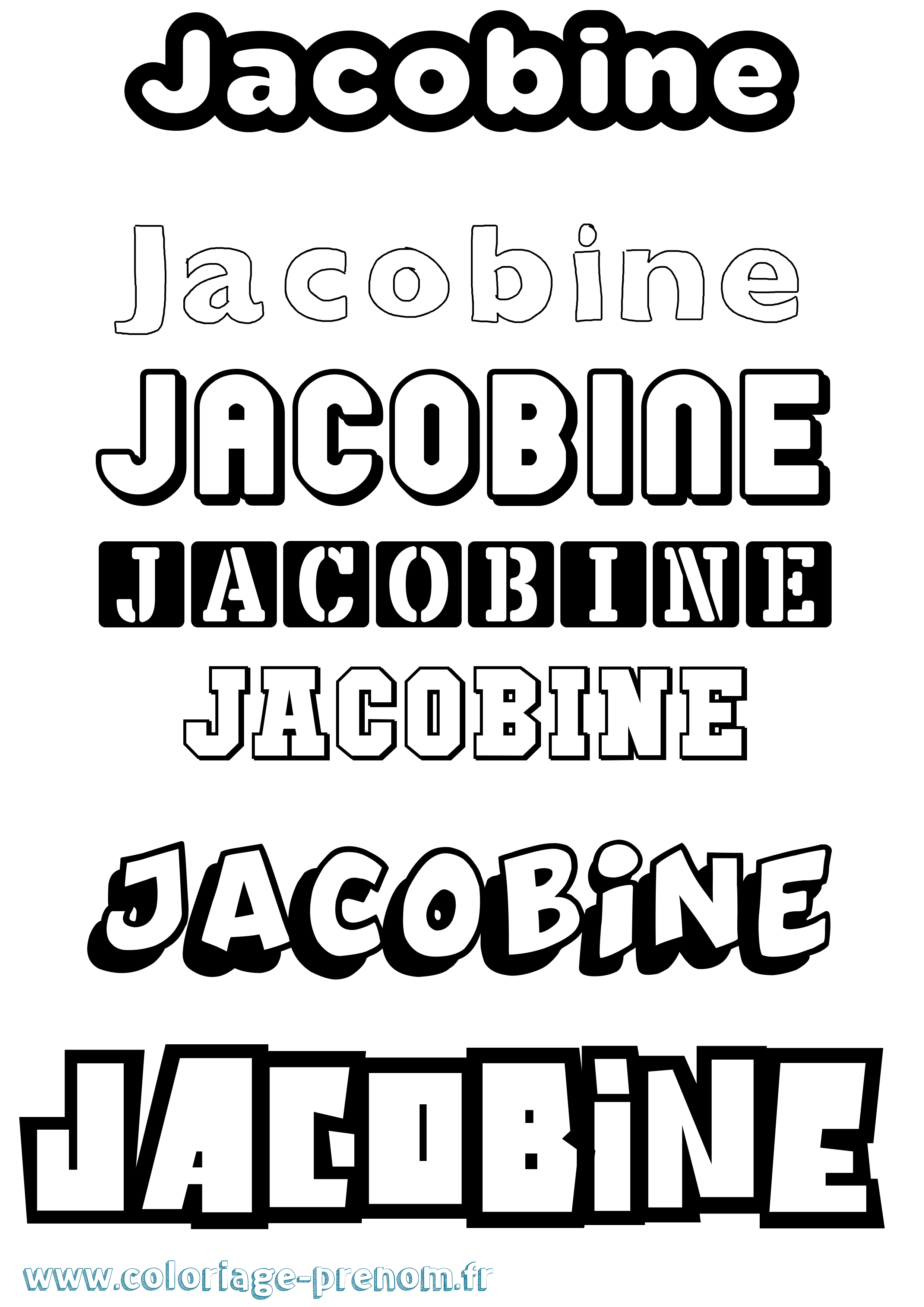 Coloriage prénom Jacobine Simple