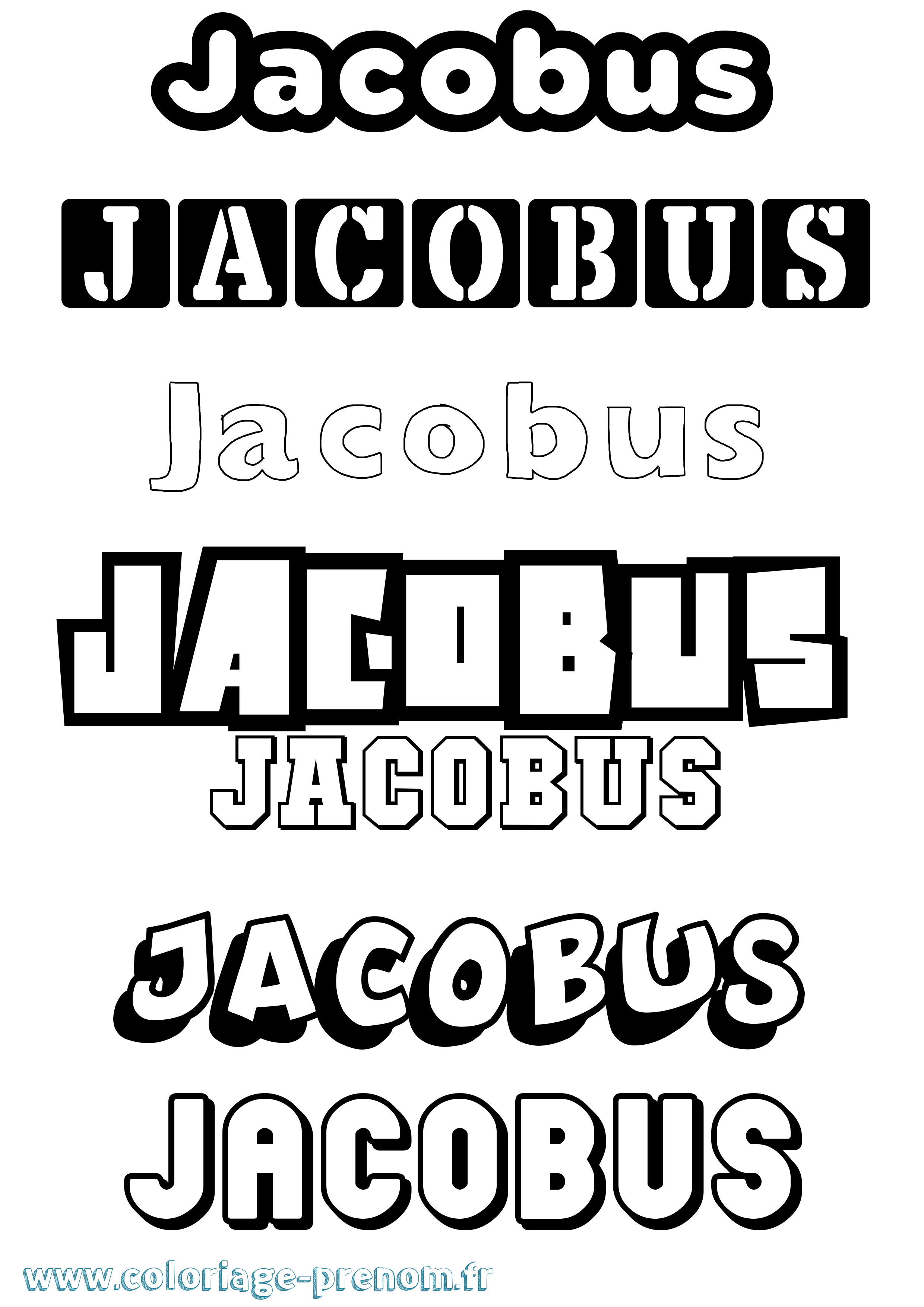Coloriage prénom Jacobus Simple
