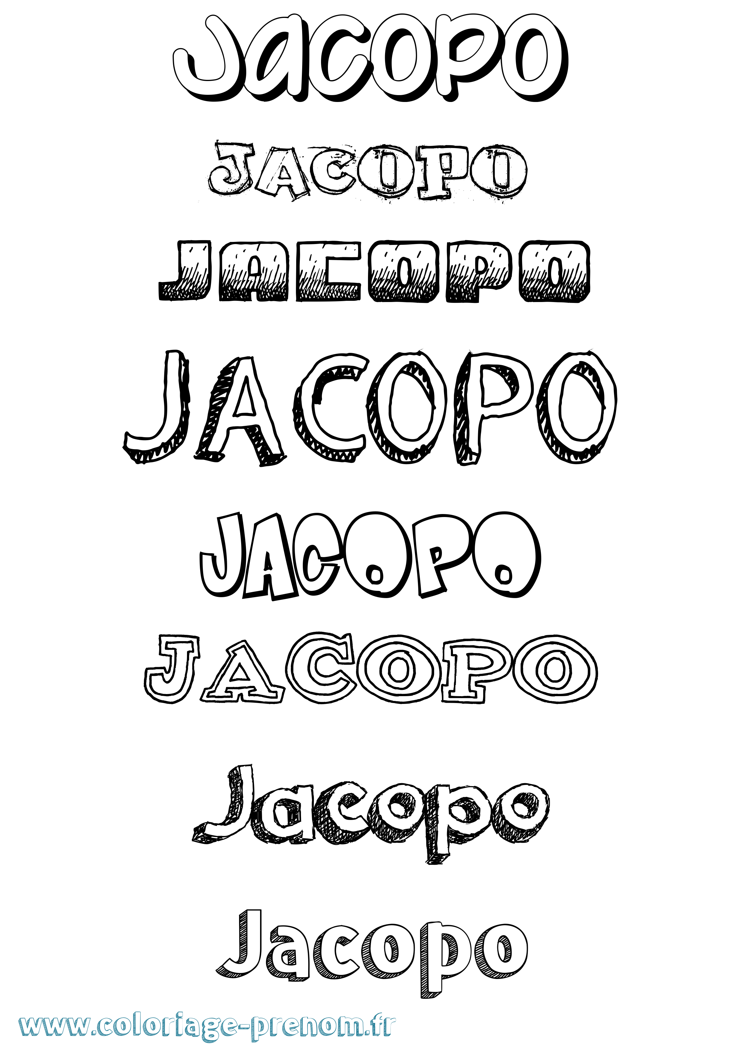 Coloriage prénom Jacopo Dessiné