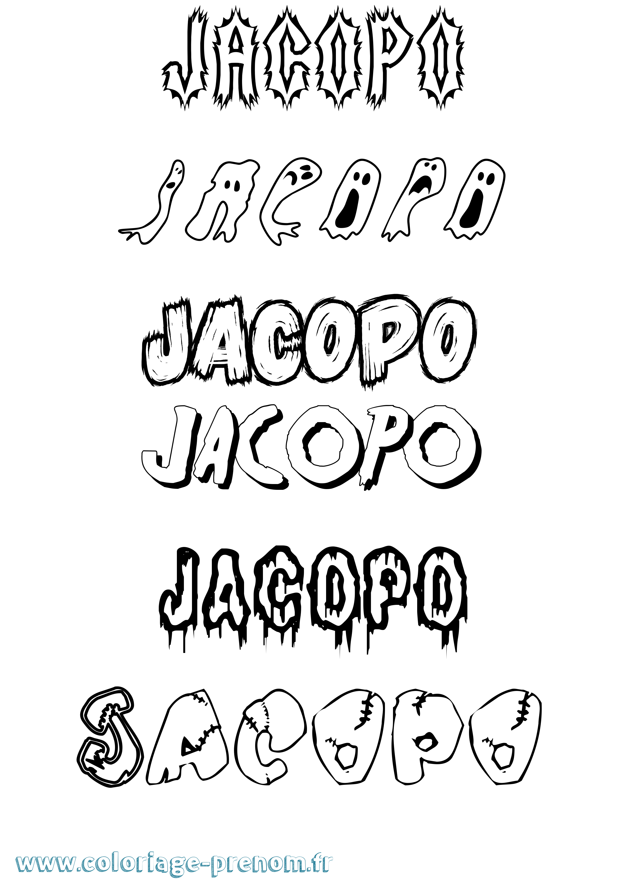 Coloriage prénom Jacopo Frisson