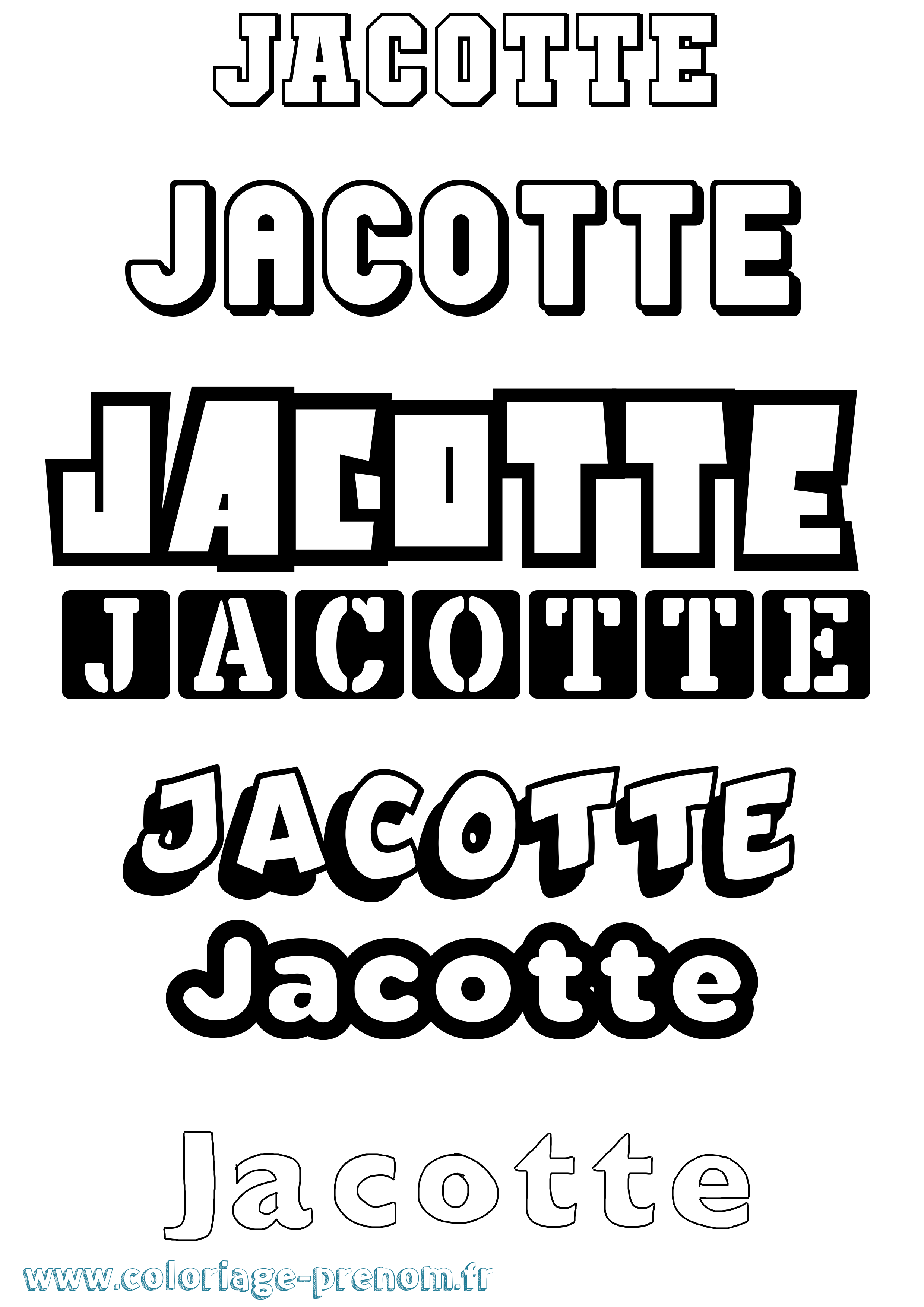 Coloriage Jacotte Simple Coloriage prénom Jacotte Simple