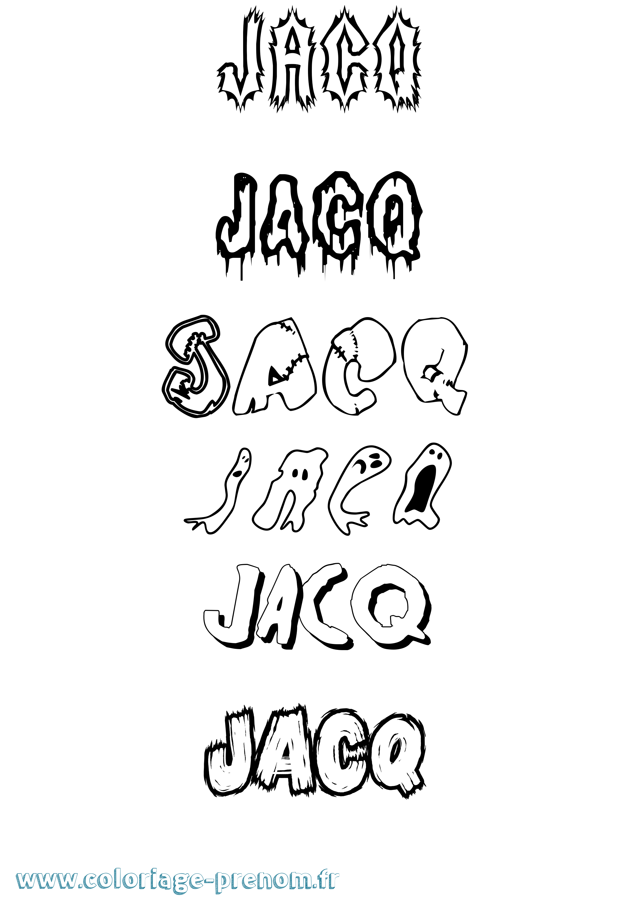 Coloriage Jacq Frisson Coloriage prénom Jacq Frisson