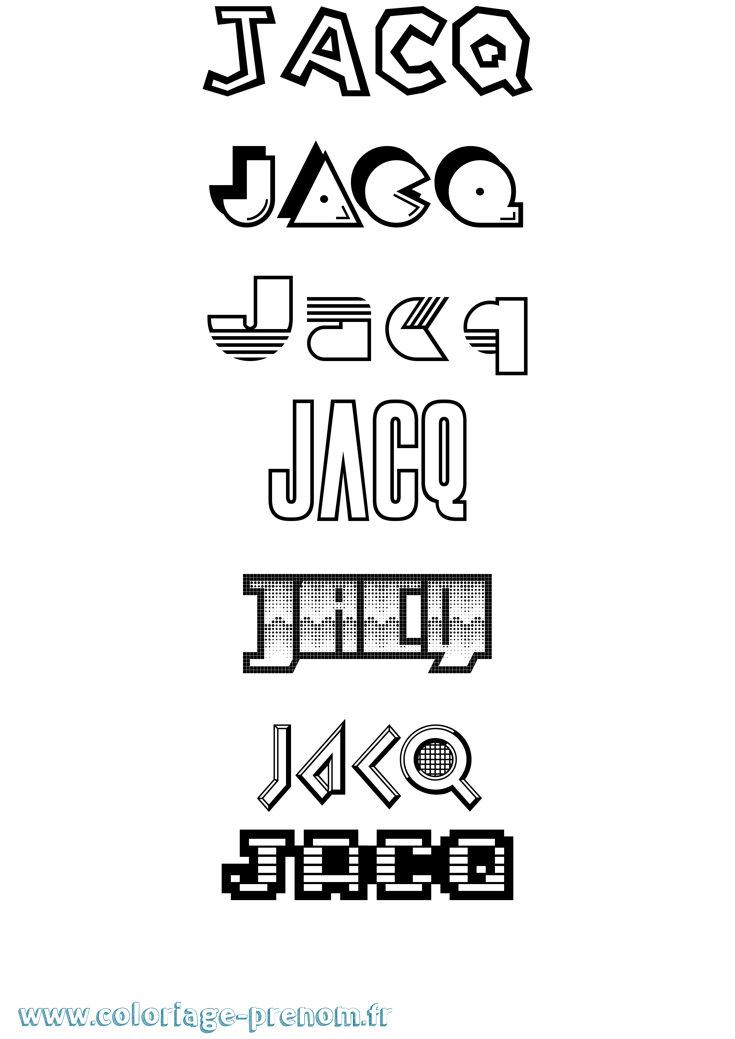 Coloriage Jacq Jeux Vidéos Coloriage prénom Jacq Jeux Vidéos