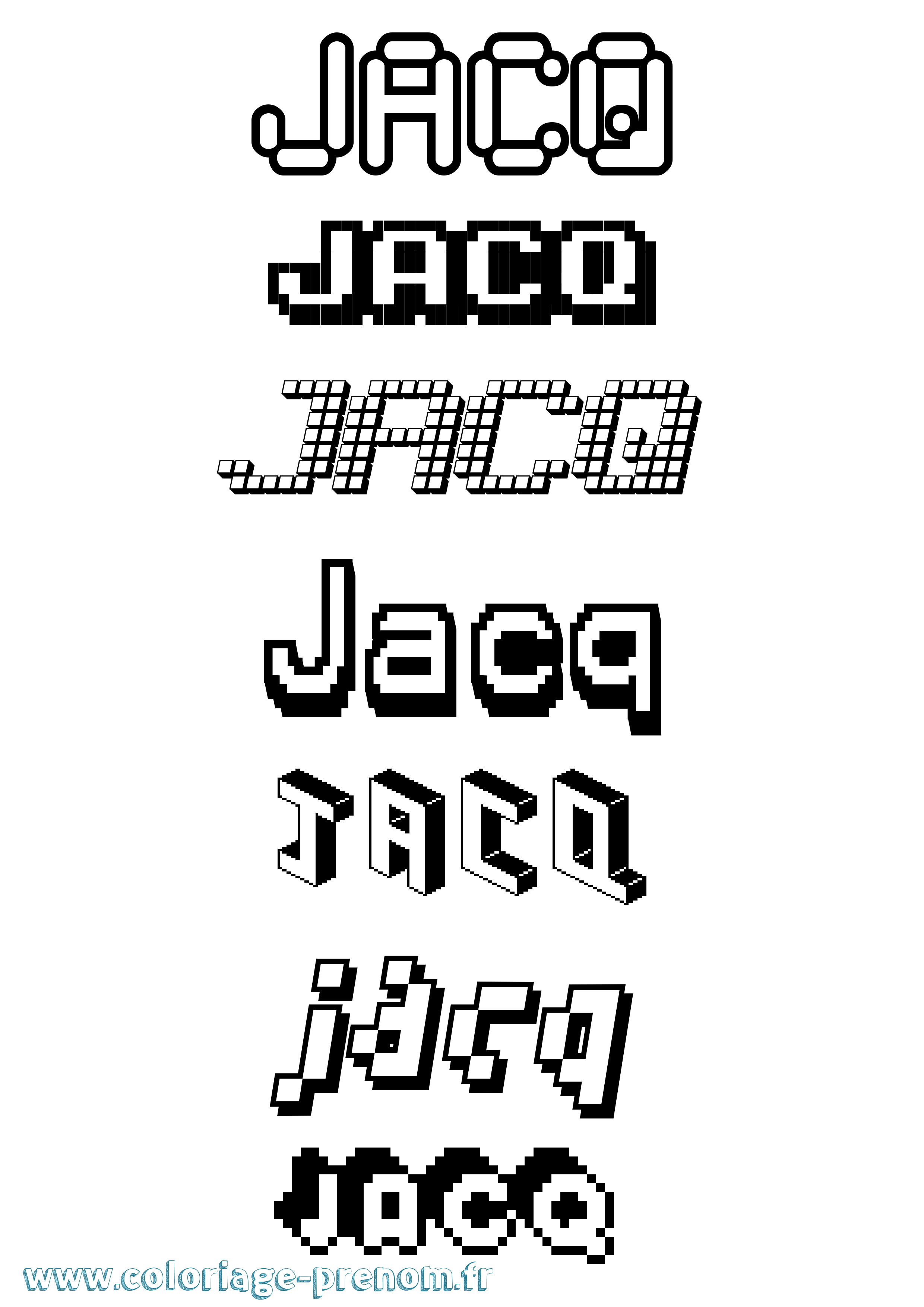Coloriage Jacq Pixel Coloriage prénom Jacq Pixel