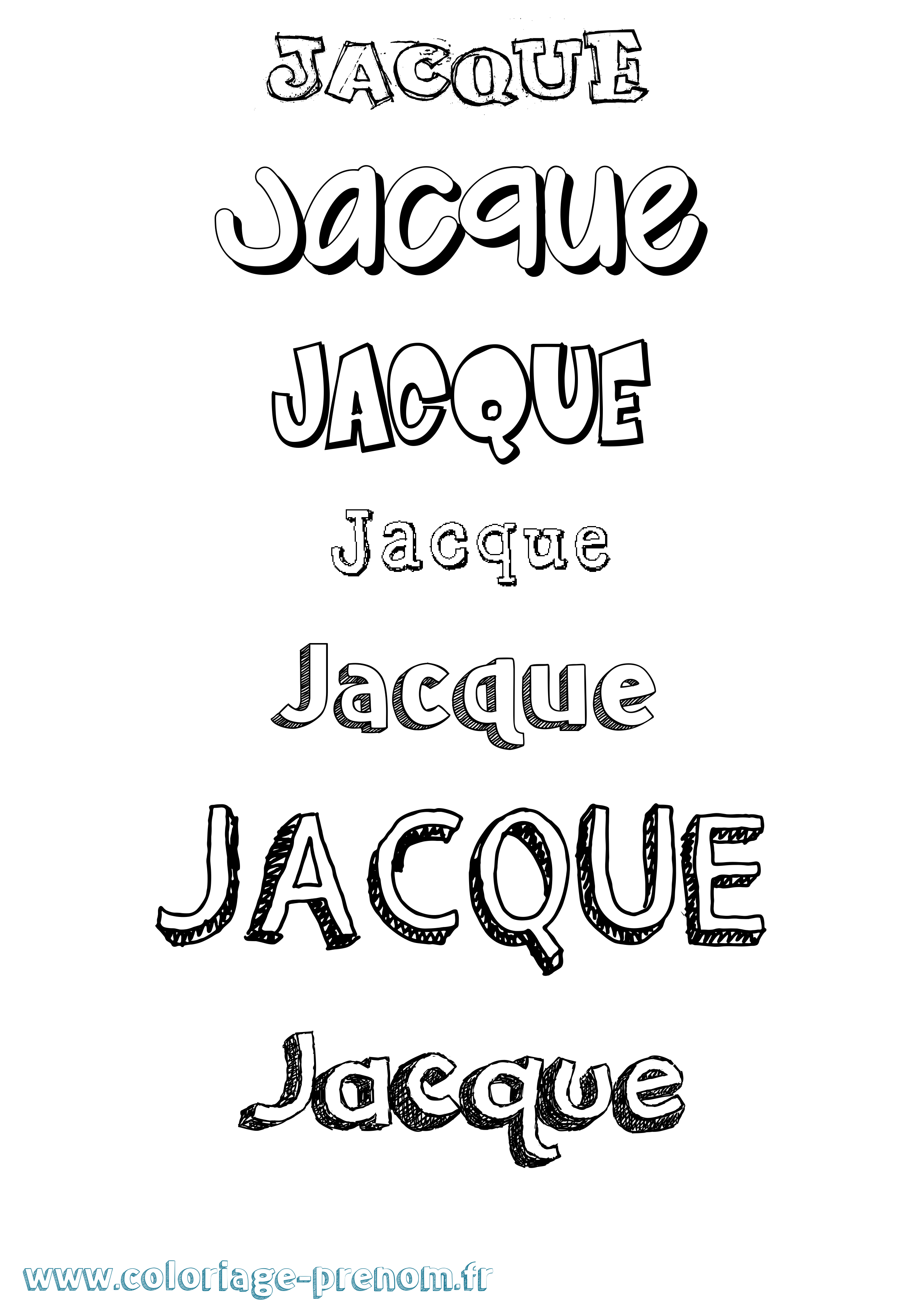 Coloriage Jacque Dessiné Coloriage prénom Jacque Dessiné