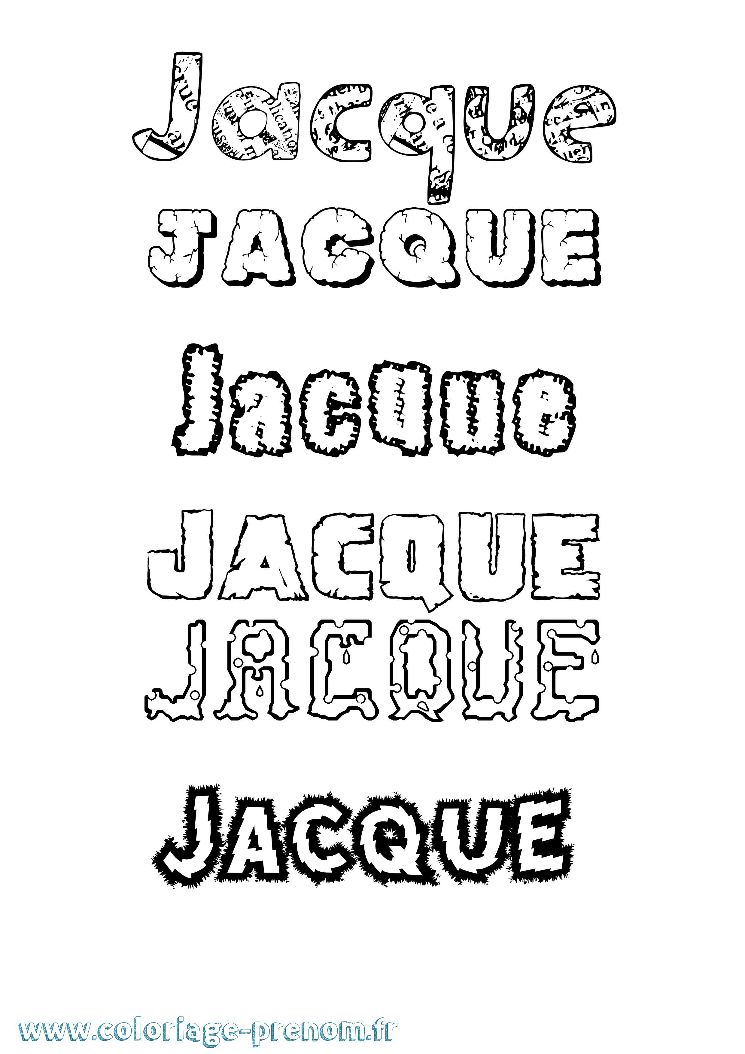 Coloriage Jacque Destructuré Coloriage prénom Jacque Destructuré