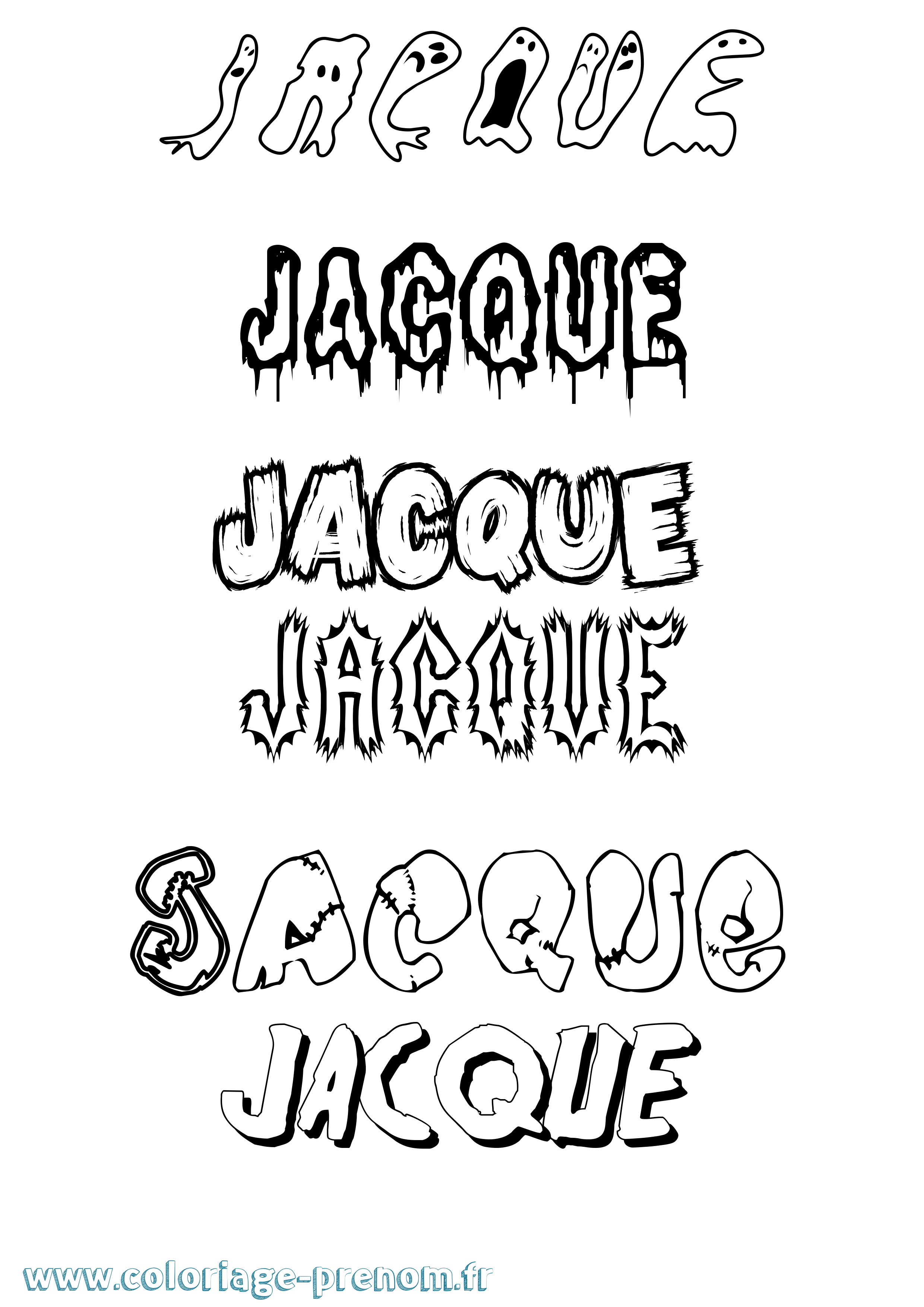 Coloriage Jacque Frisson Coloriage prénom Jacque Frisson