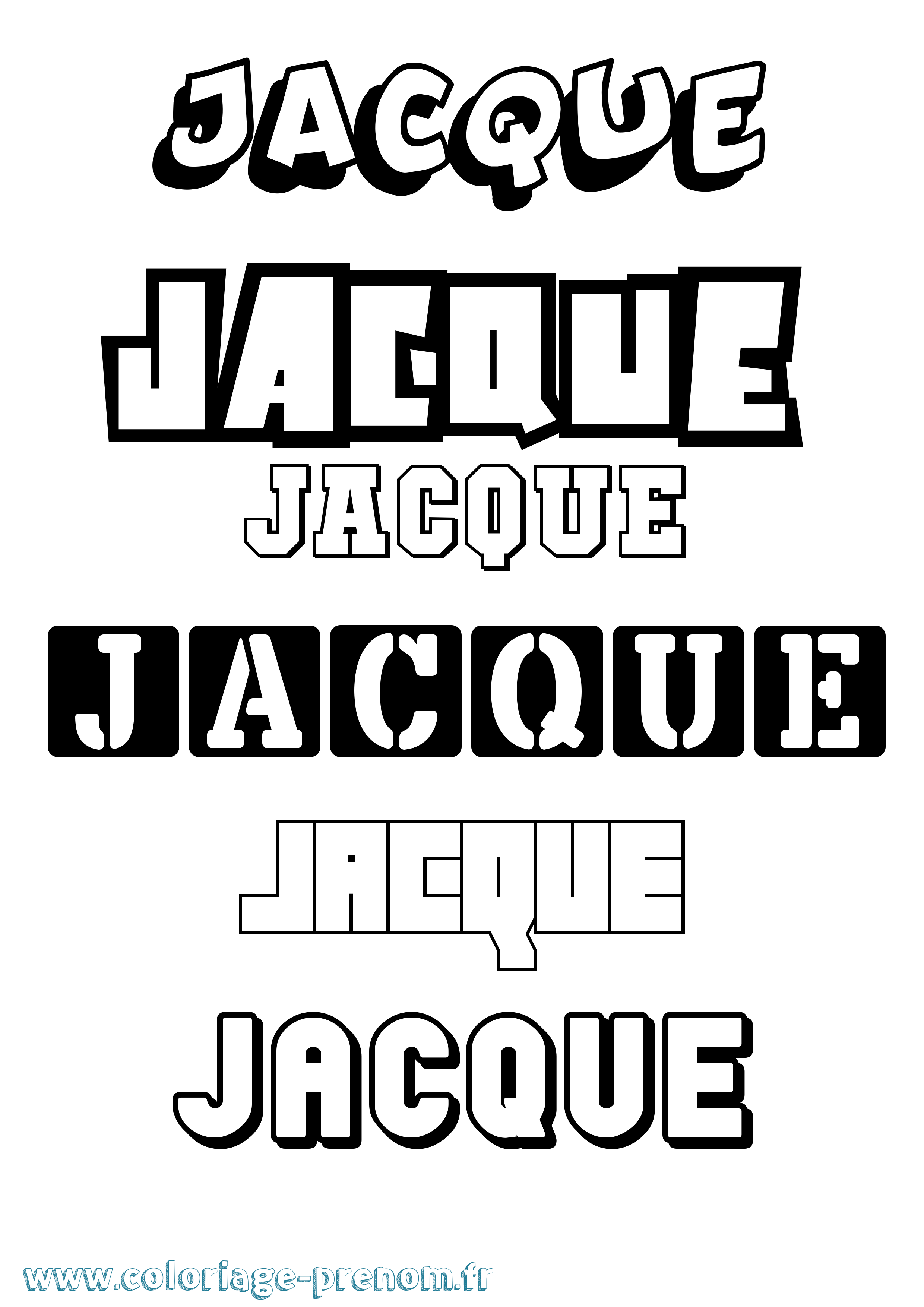 Coloriage prénom Jacque Simple