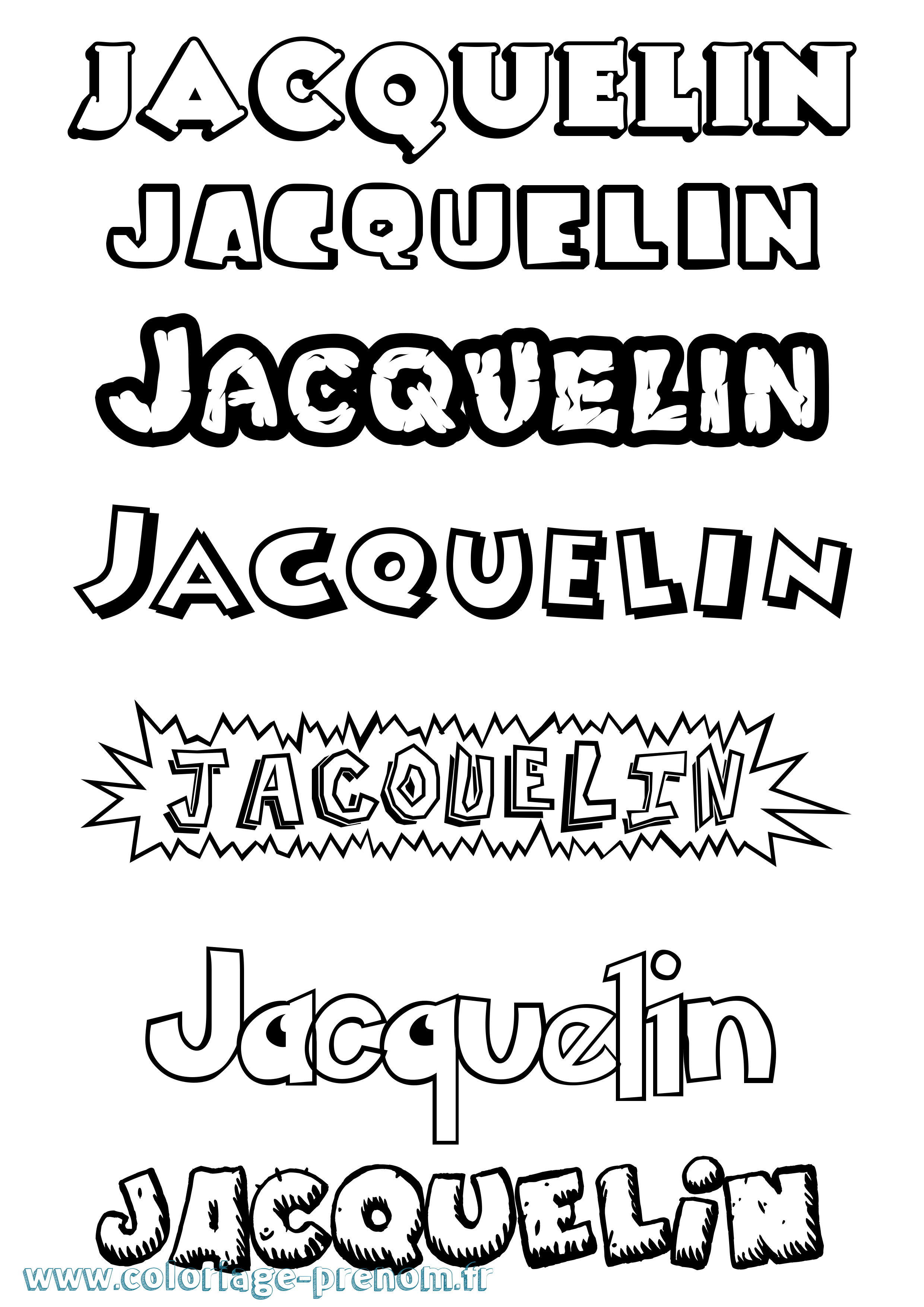 Coloriage prénom Jacquelin Dessin Animé