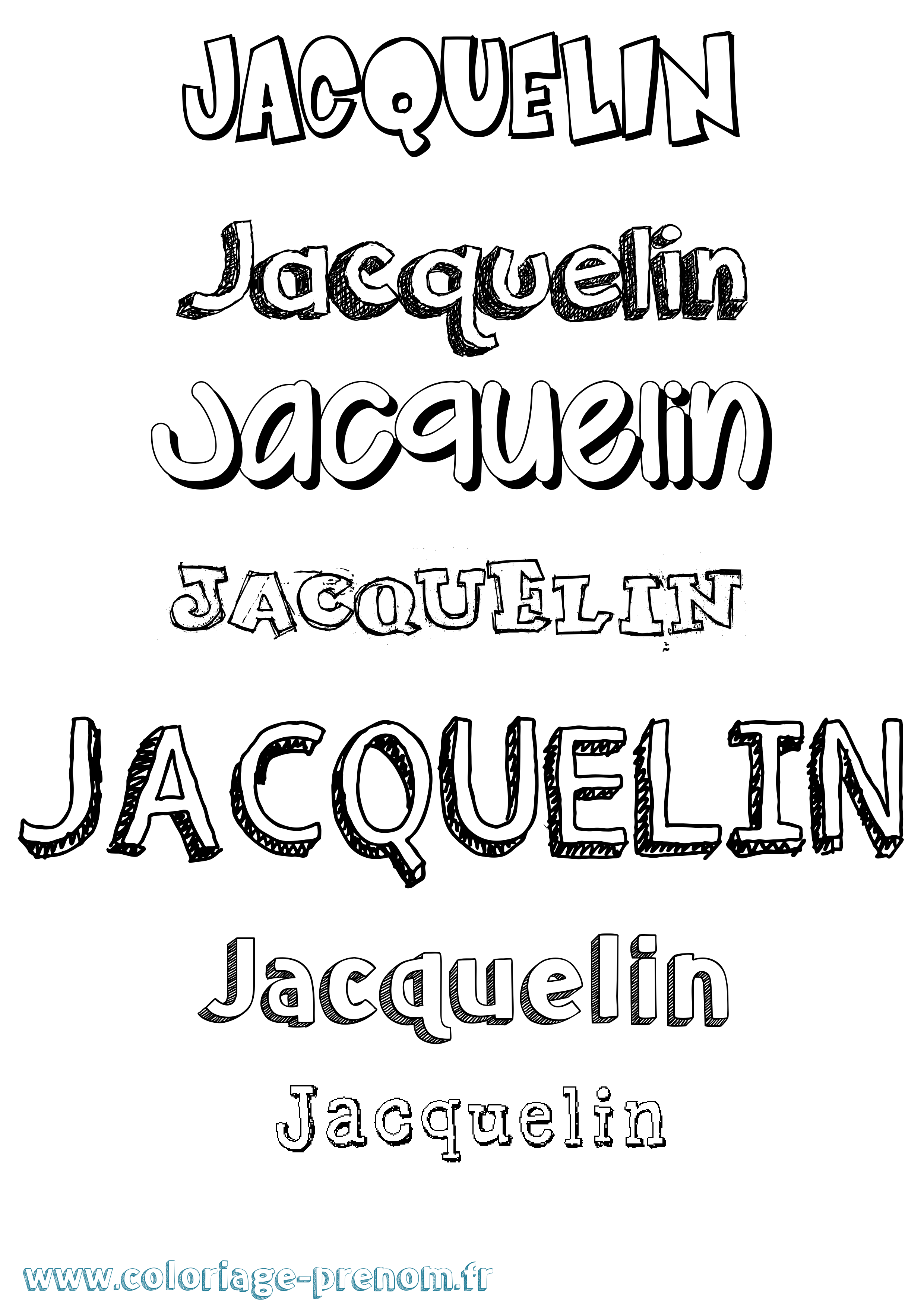 Coloriage prénom Jacquelin Dessiné