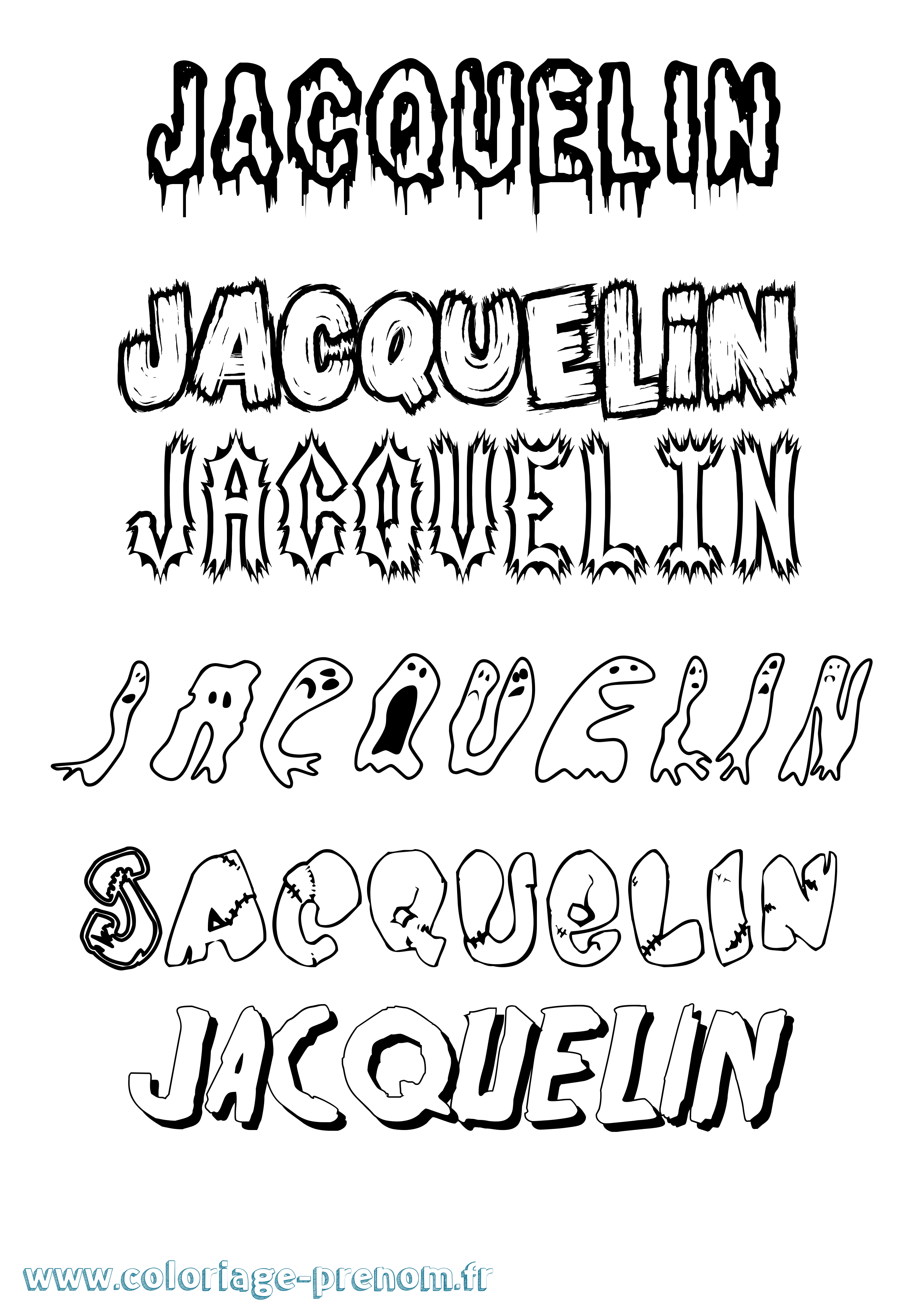 Coloriage prénom Jacquelin Frisson