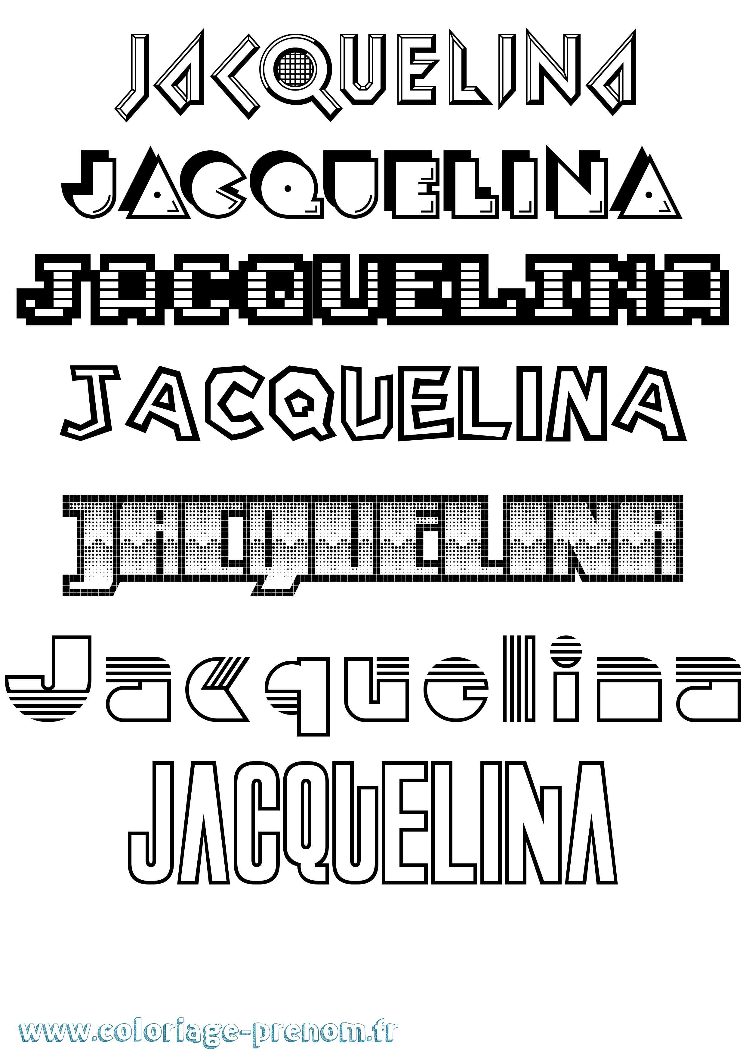 Coloriage prénom Jacquelina Jeux Vidéos