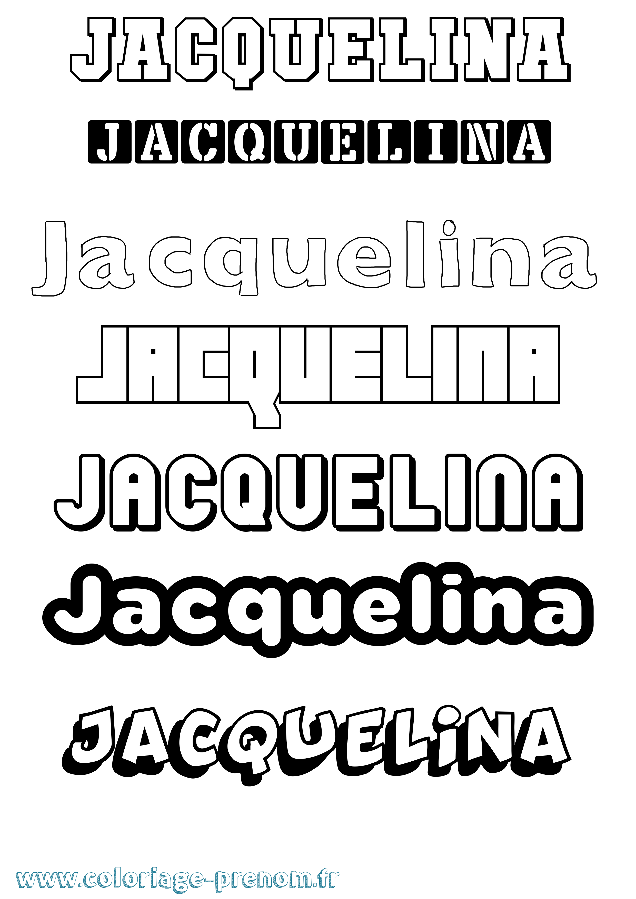 Coloriage Jacquelina Simple Coloriage prénom Jacquelina Simple