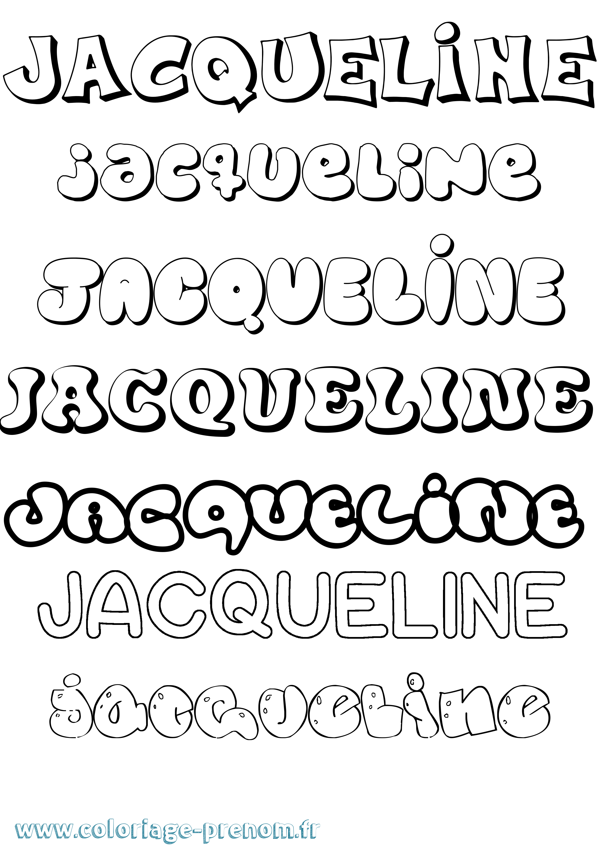 Coloriage prénom Jacqueline