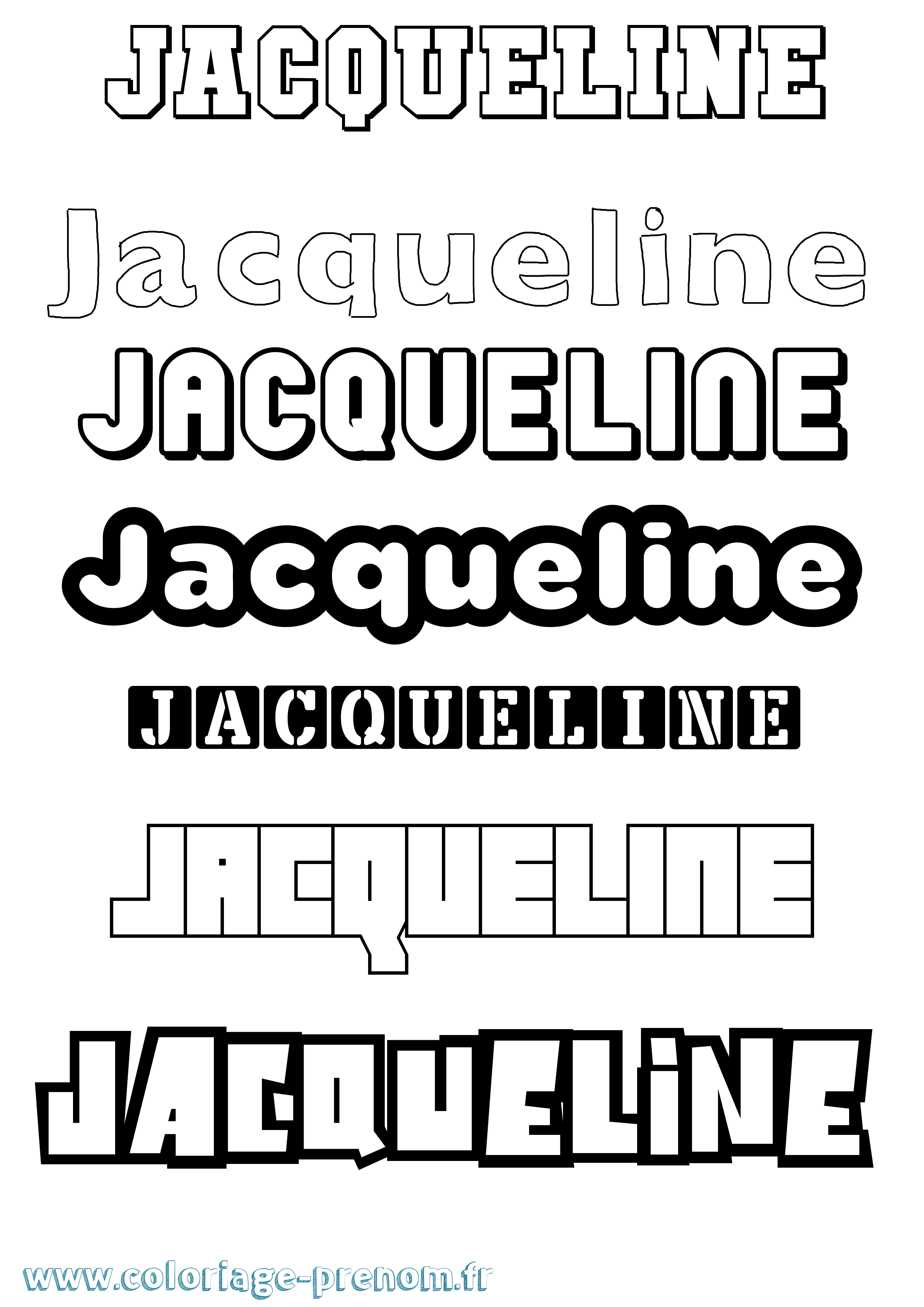 Coloriage prénom Jacqueline