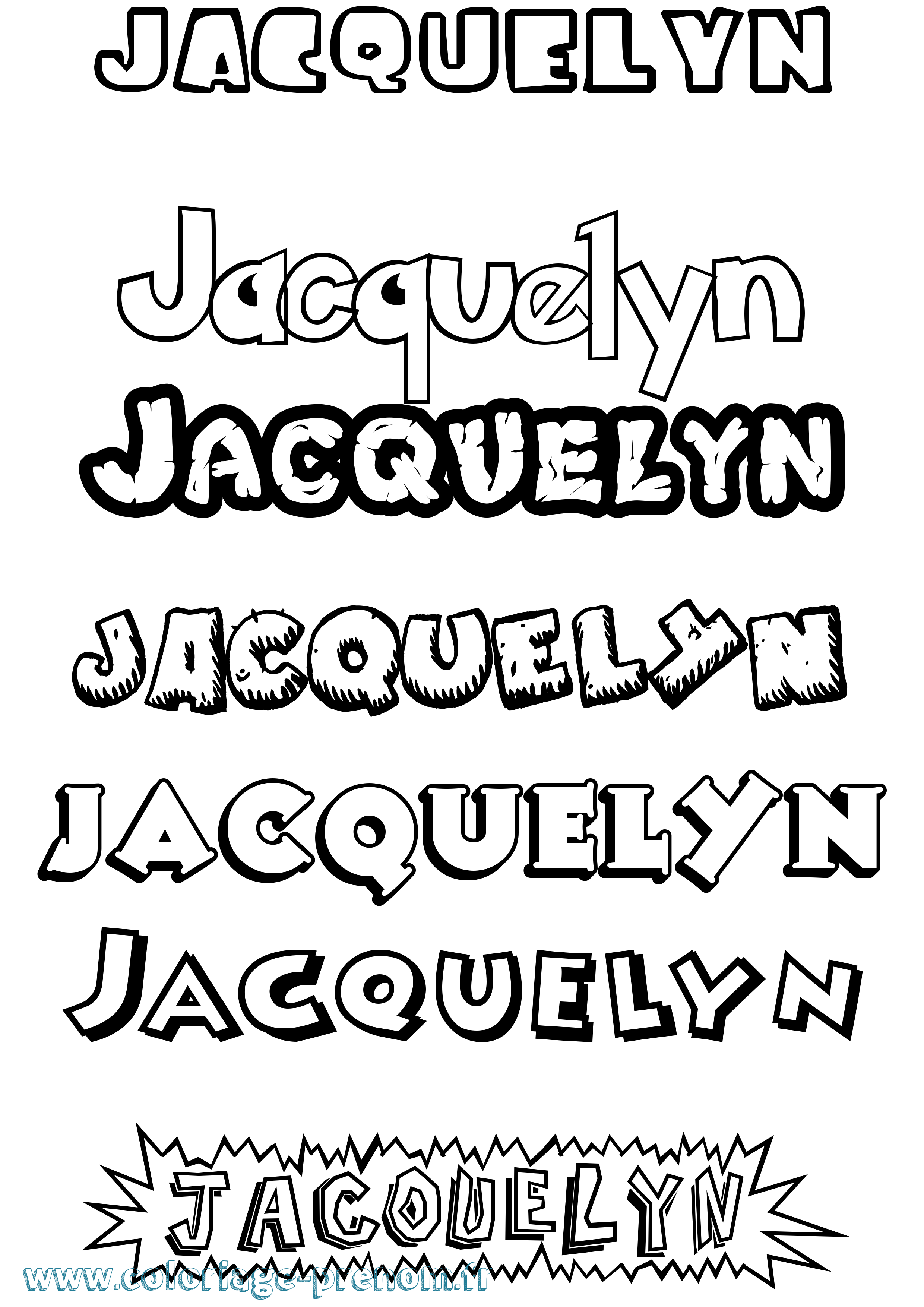 Coloriage Jacquelyn Dessin Animé Coloriage prénom Jacquelyn Dessin Animé