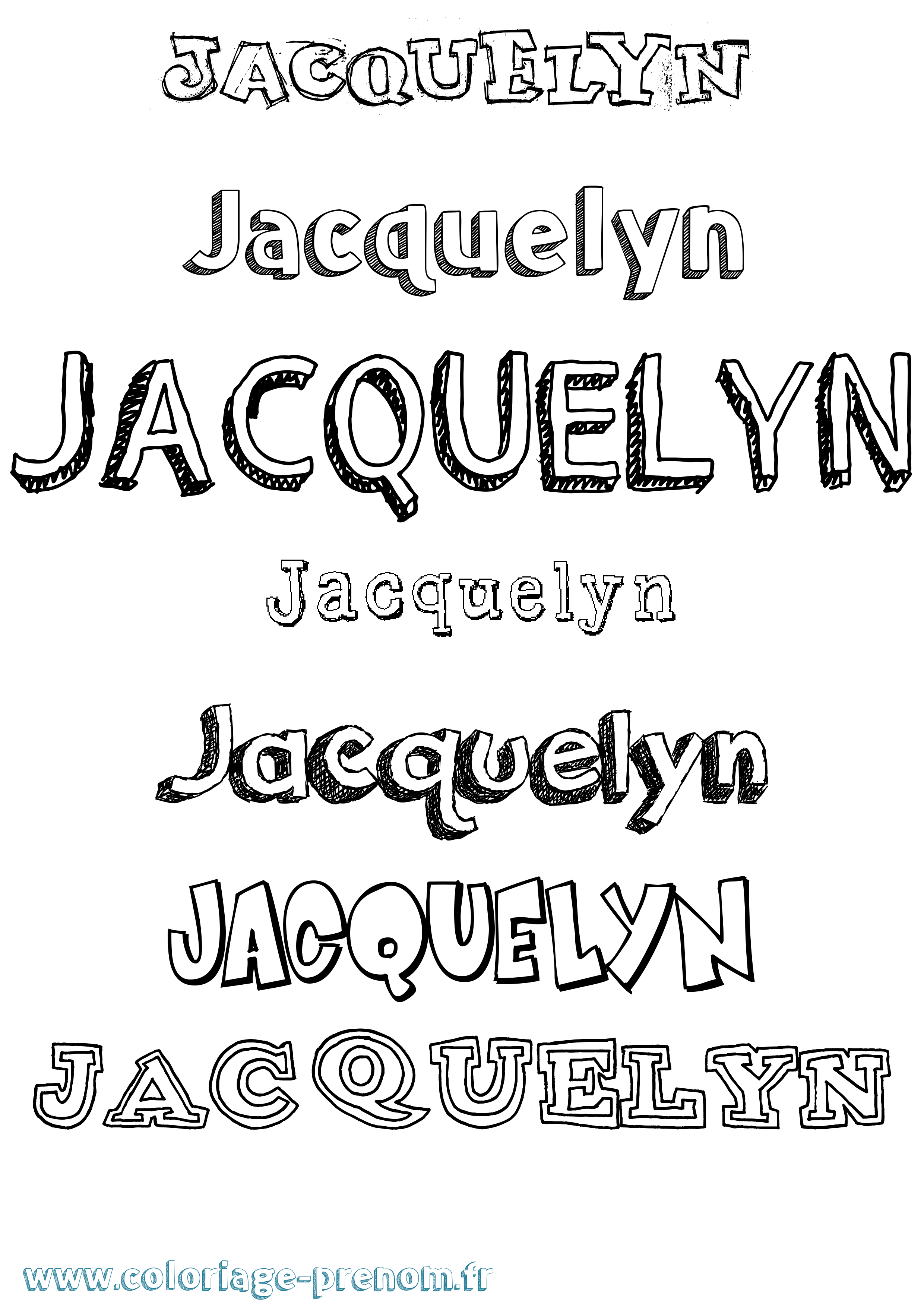Coloriage Jacquelyn Dessiné Coloriage prénom Jacquelyn Dessiné