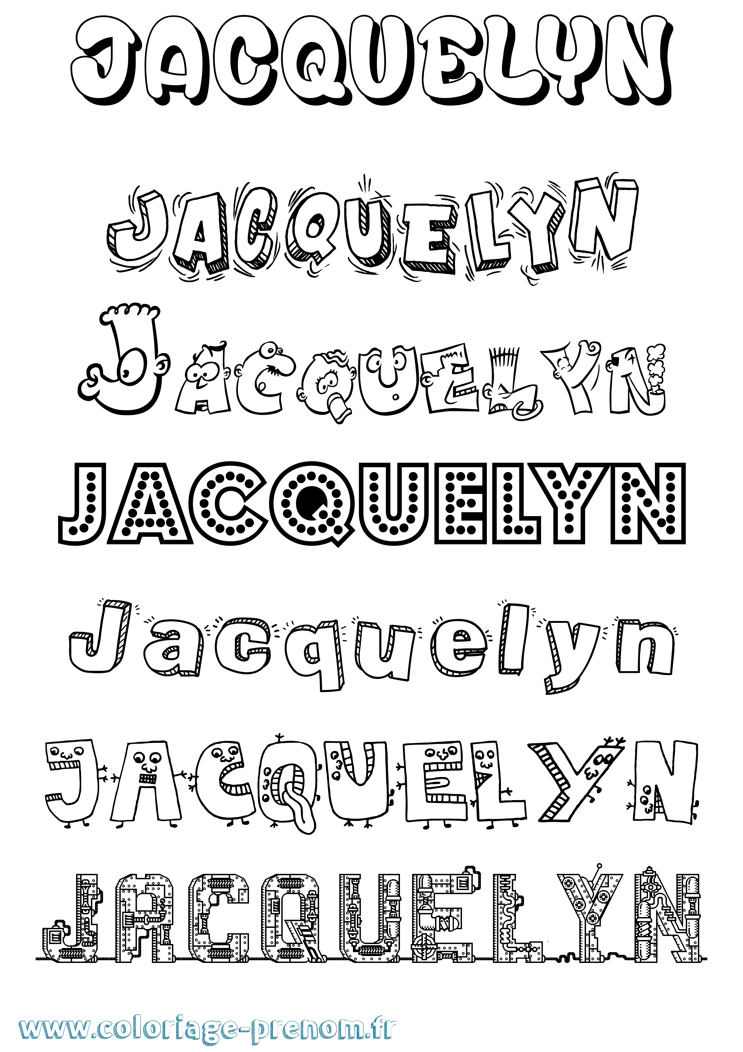 Coloriage Jacquelyn Fun Coloriage prénom Jacquelyn Fun