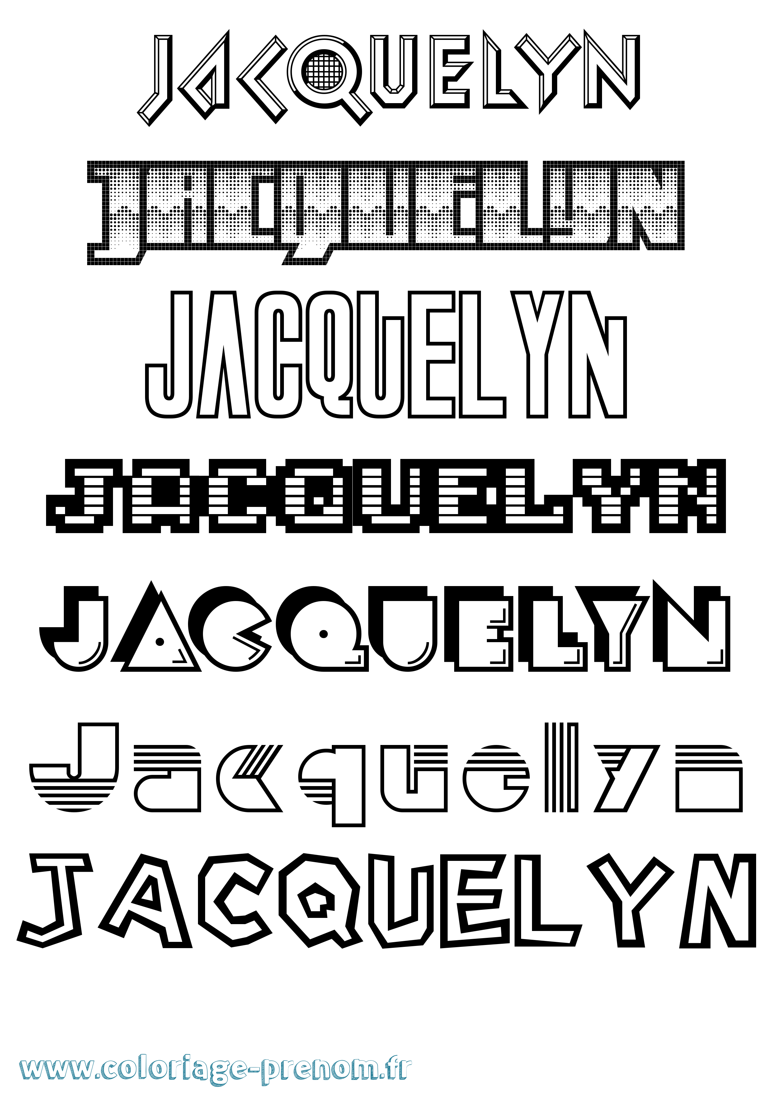 Coloriage Jacquelyn Jeux Vidéos Coloriage prénom Jacquelyn Jeux Vidéos