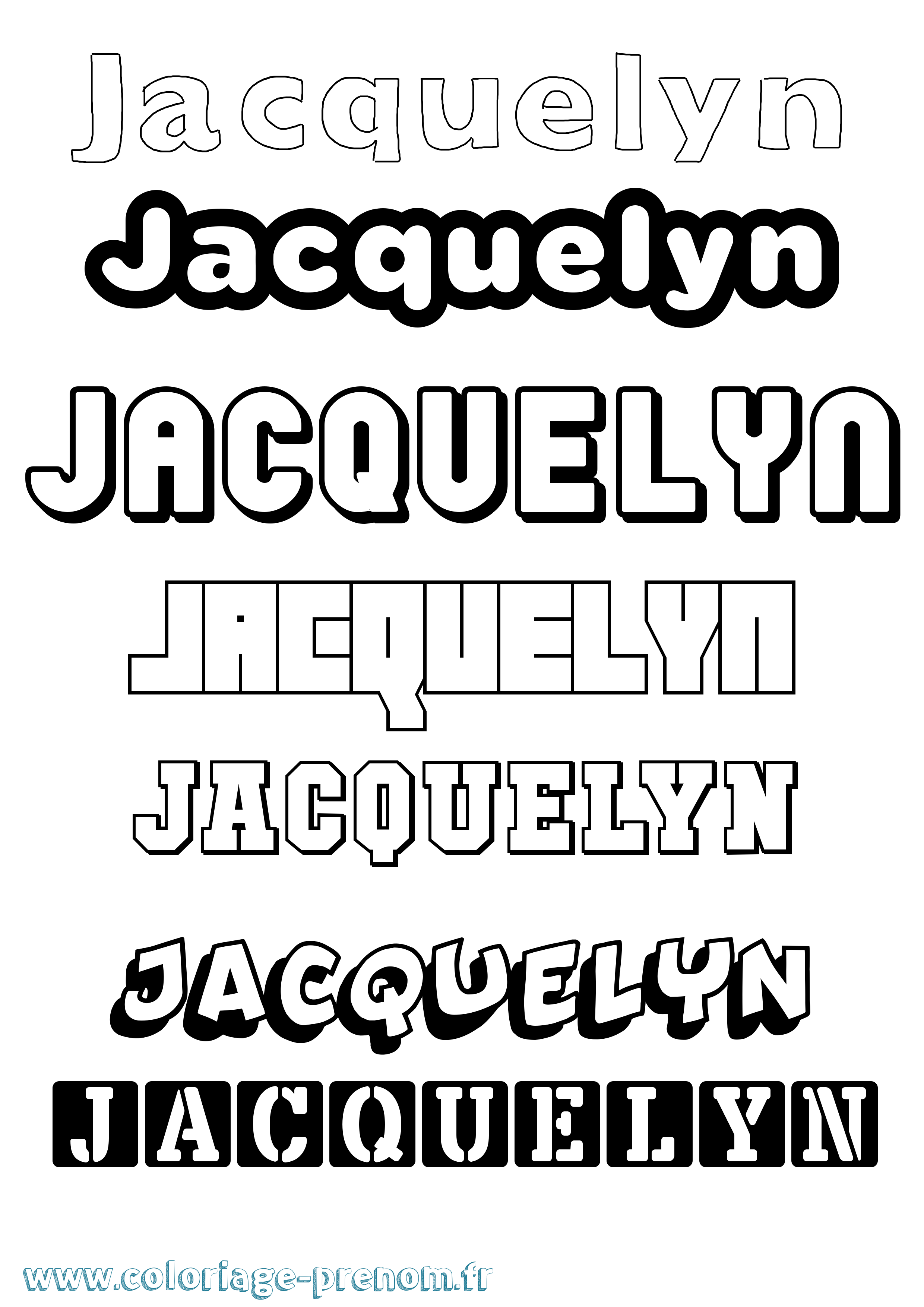 Coloriage Jacquelyn Simple Coloriage prénom Jacquelyn Simple