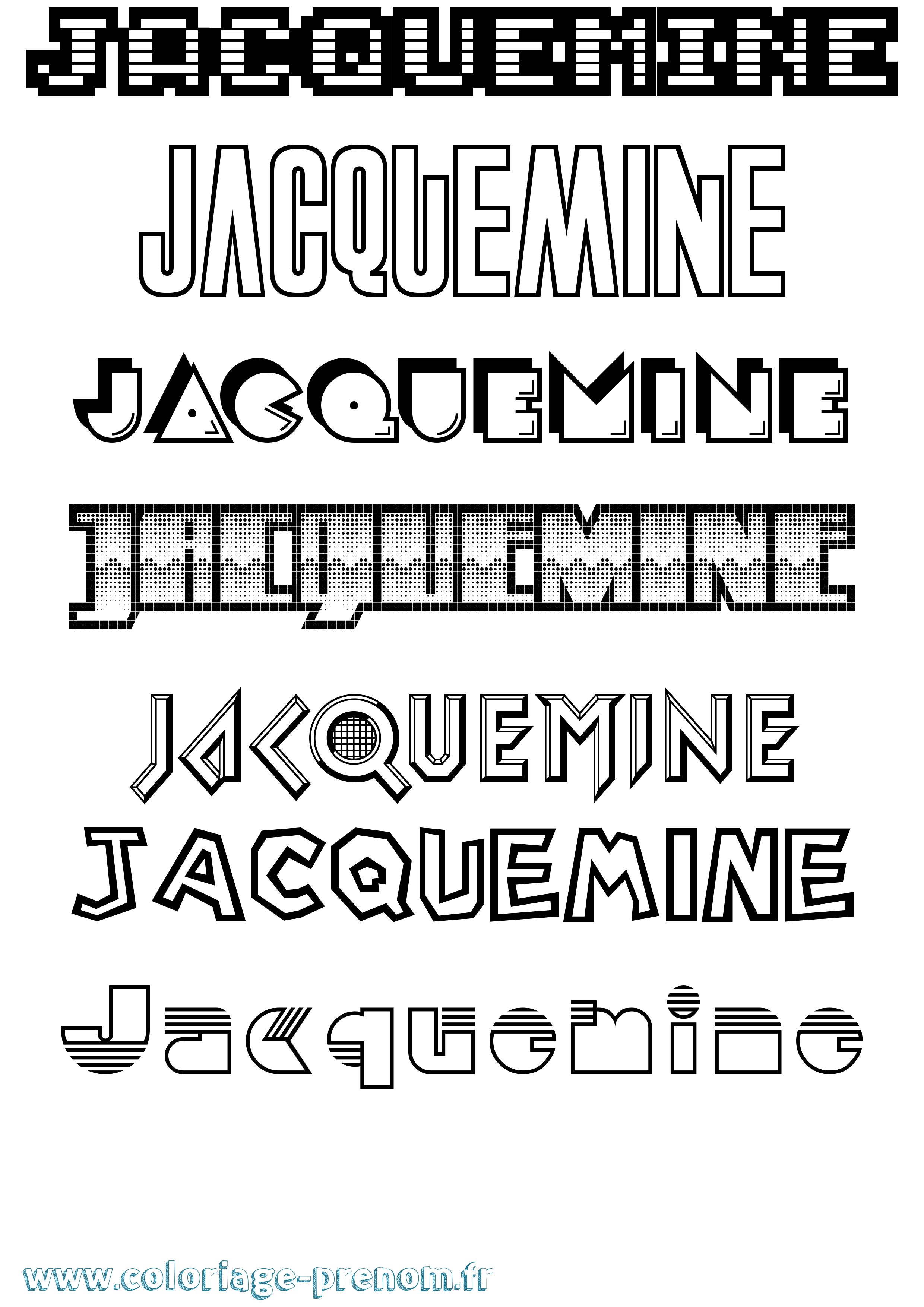 Coloriage Jacquemine Jeux Vidéos Coloriage prénom Jacquemine Jeux Vidéos