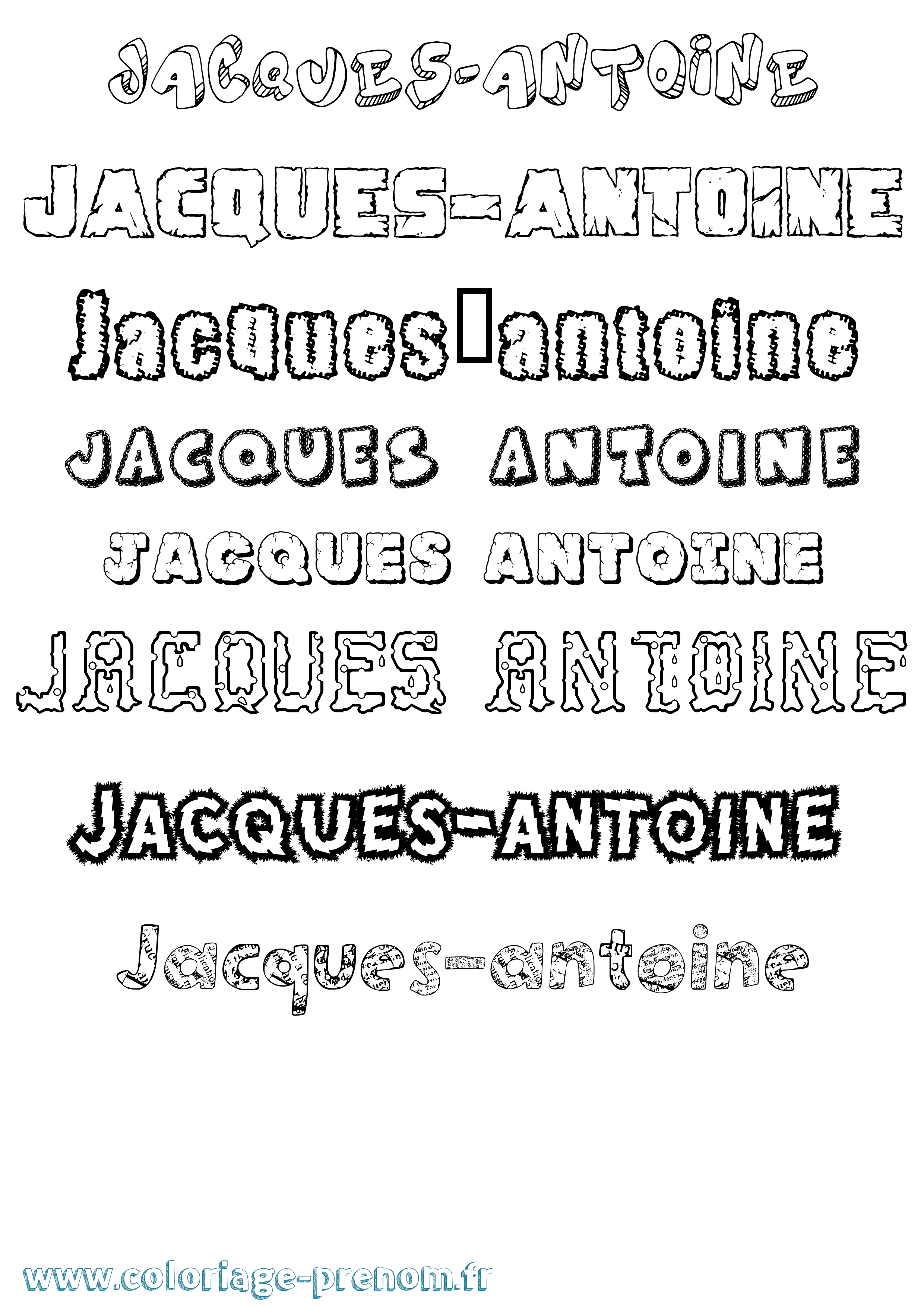Coloriage Jacques-Antoine Destructuré Coloriage prénom Jacques-Antoine Destructuré