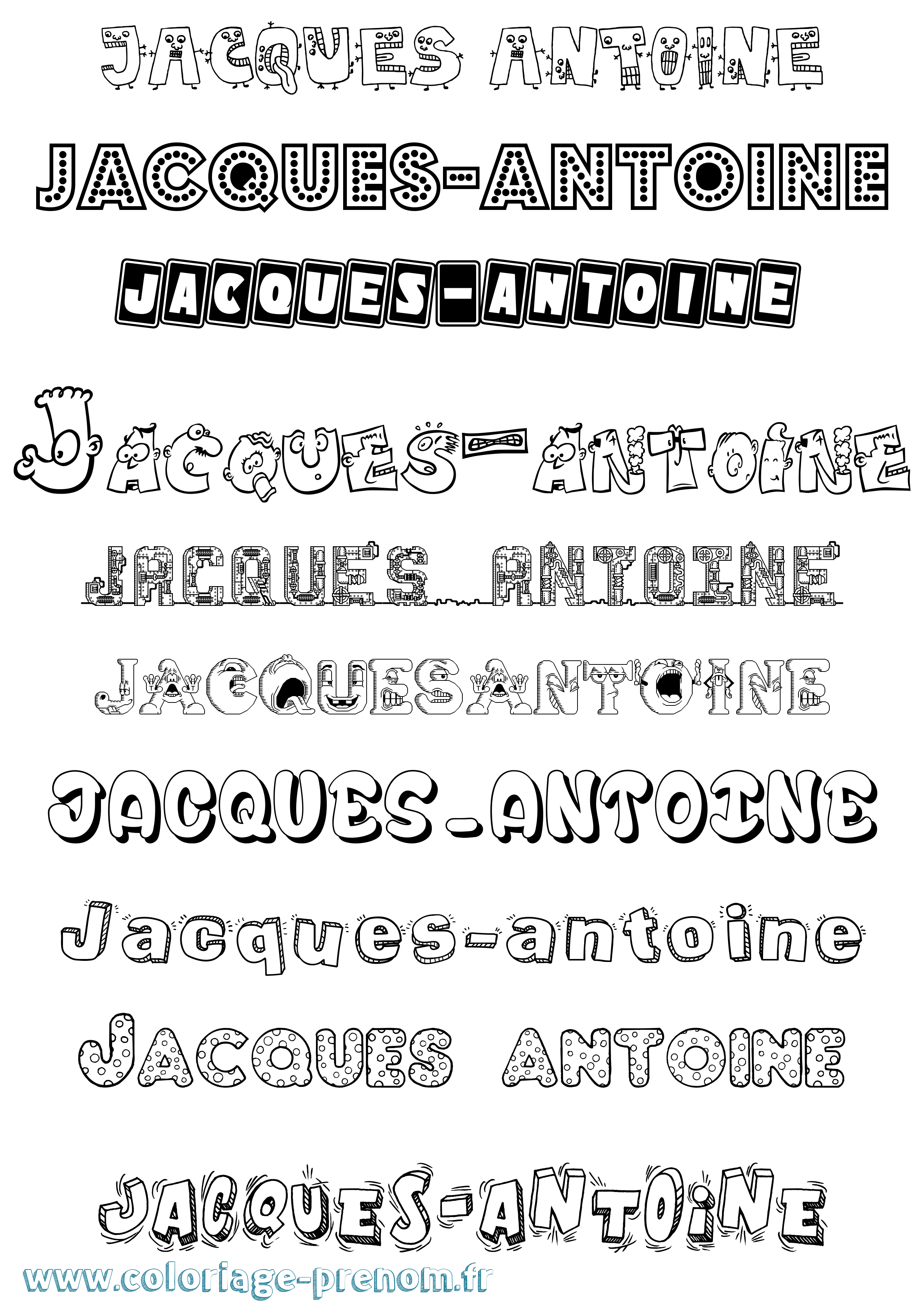Coloriage Jacques-Antoine Fun Coloriage prénom Jacques-Antoine Fun