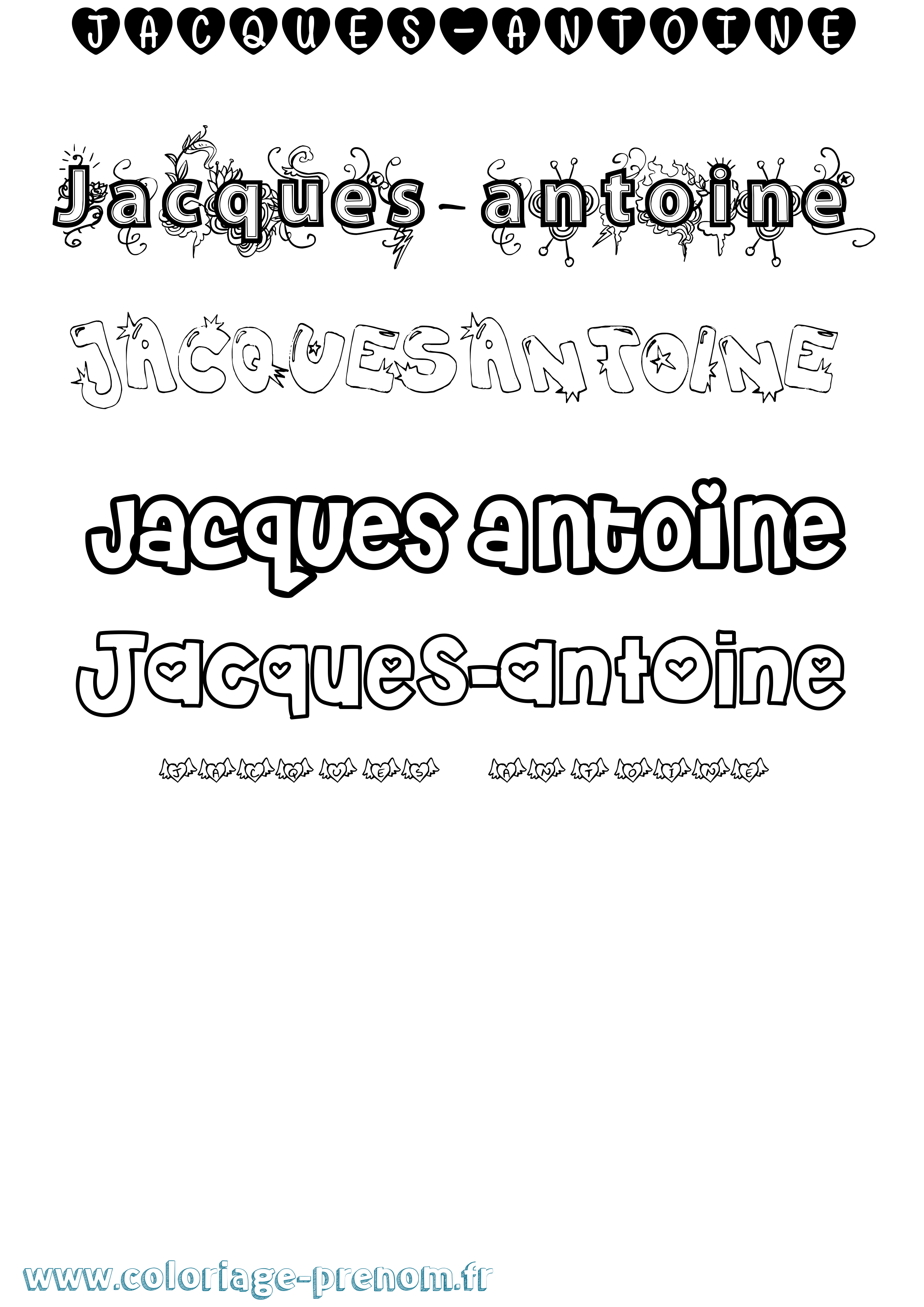 Coloriage Jacques-Antoine Girly Coloriage prénom Jacques-Antoine Girly