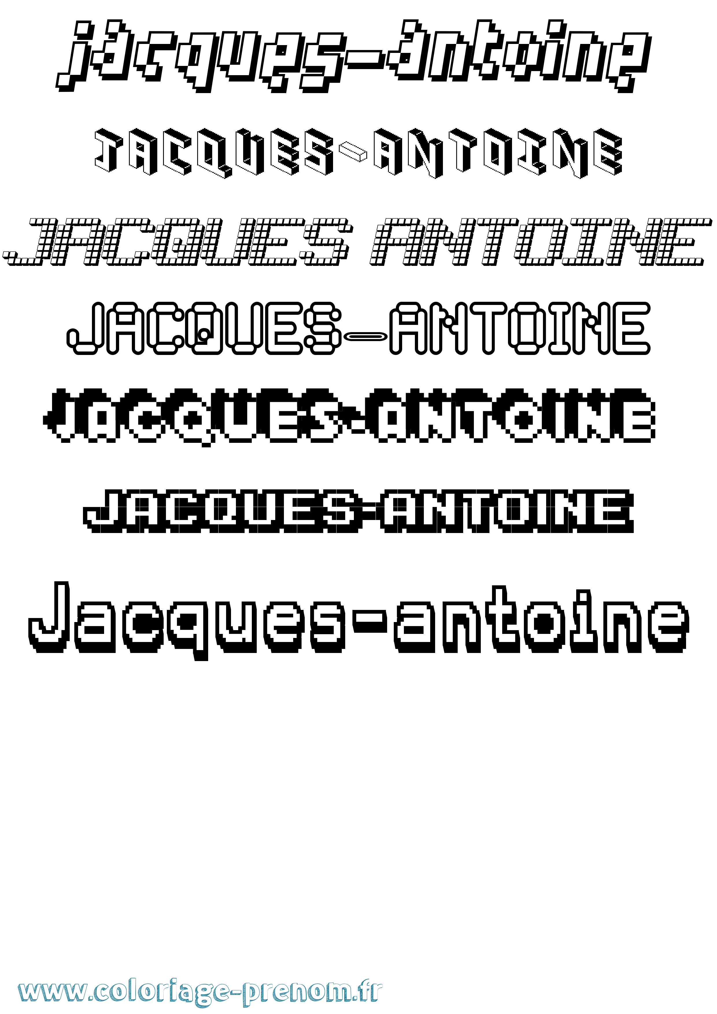Coloriage Jacques-Antoine Pixel Coloriage prénom Jacques-Antoine Pixel