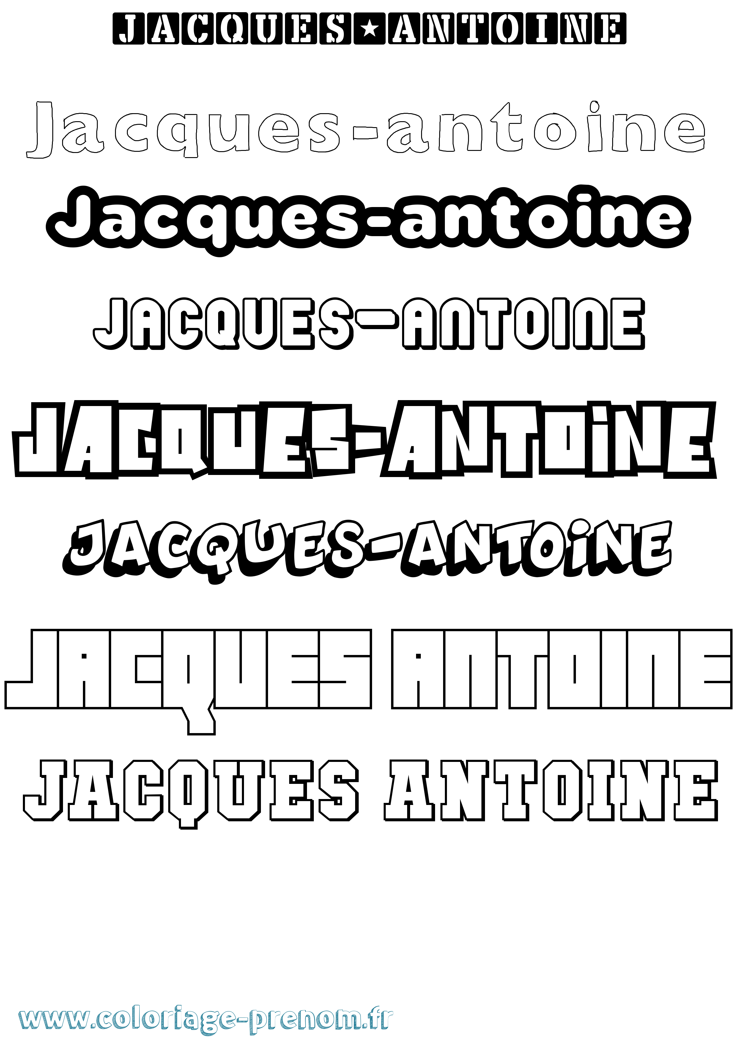 Coloriage Jacques-Antoine Simple Coloriage prénom Jacques-Antoine Simple