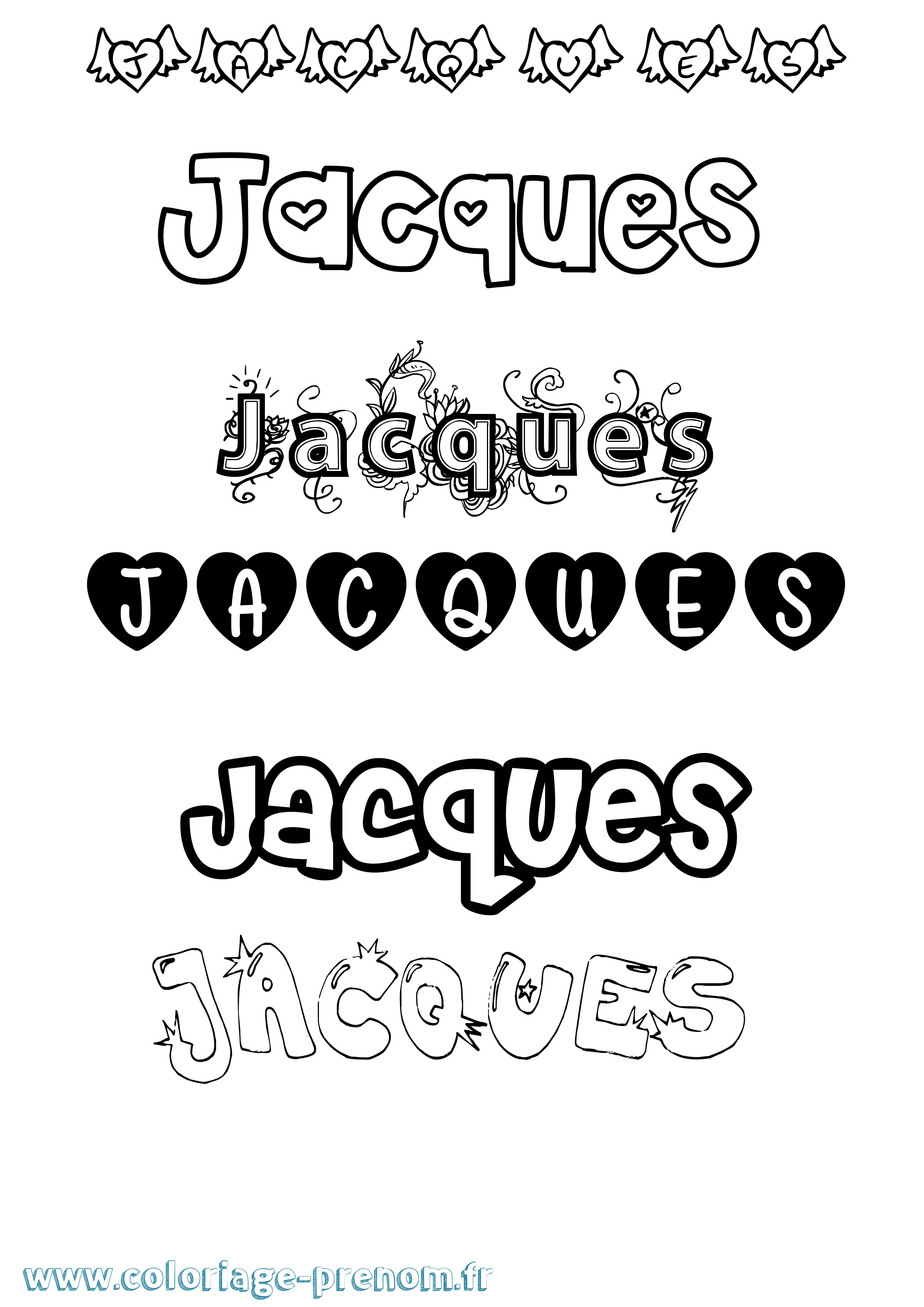 Coloriage prénom Jacques