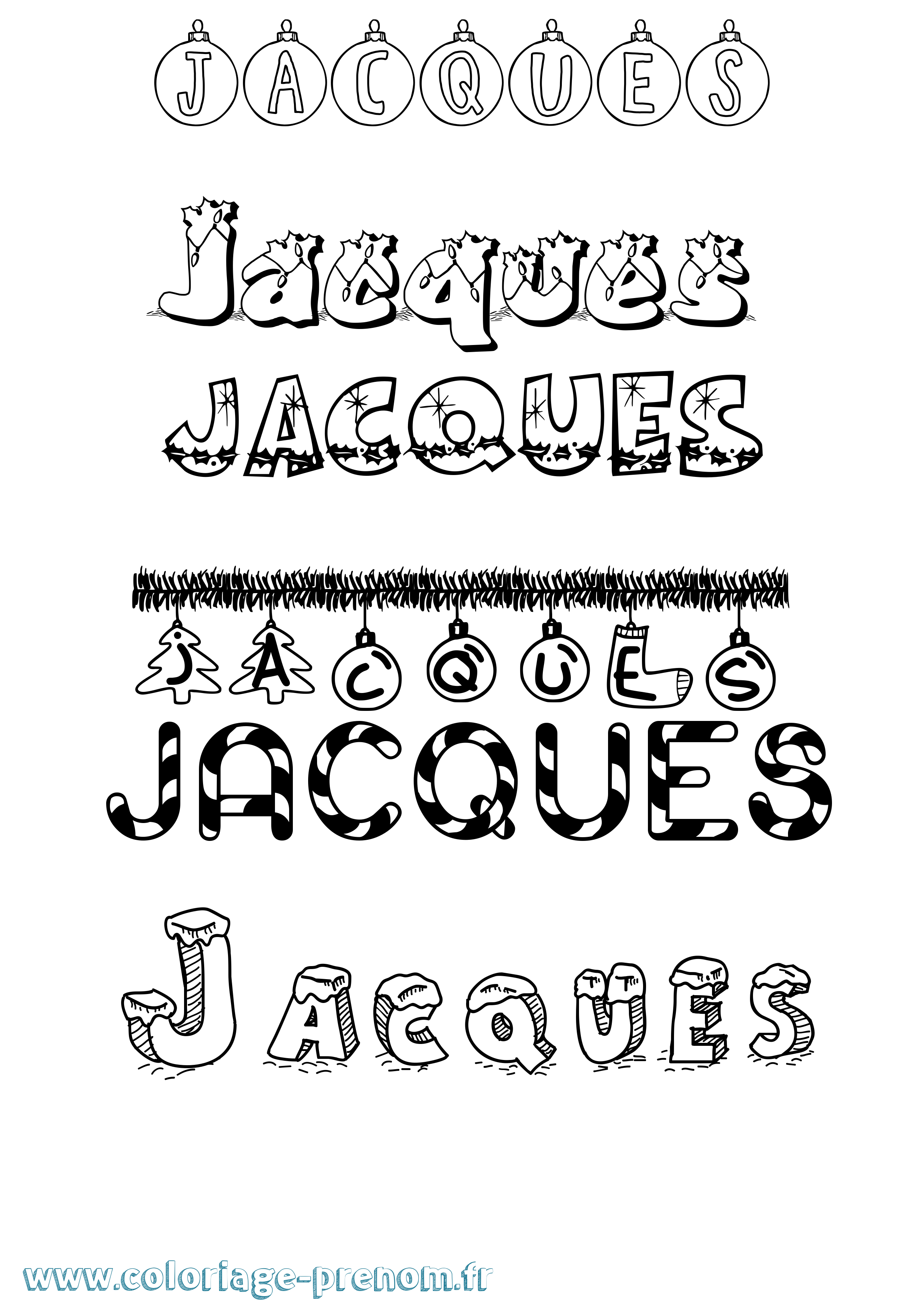 Coloriage prénom Jacques