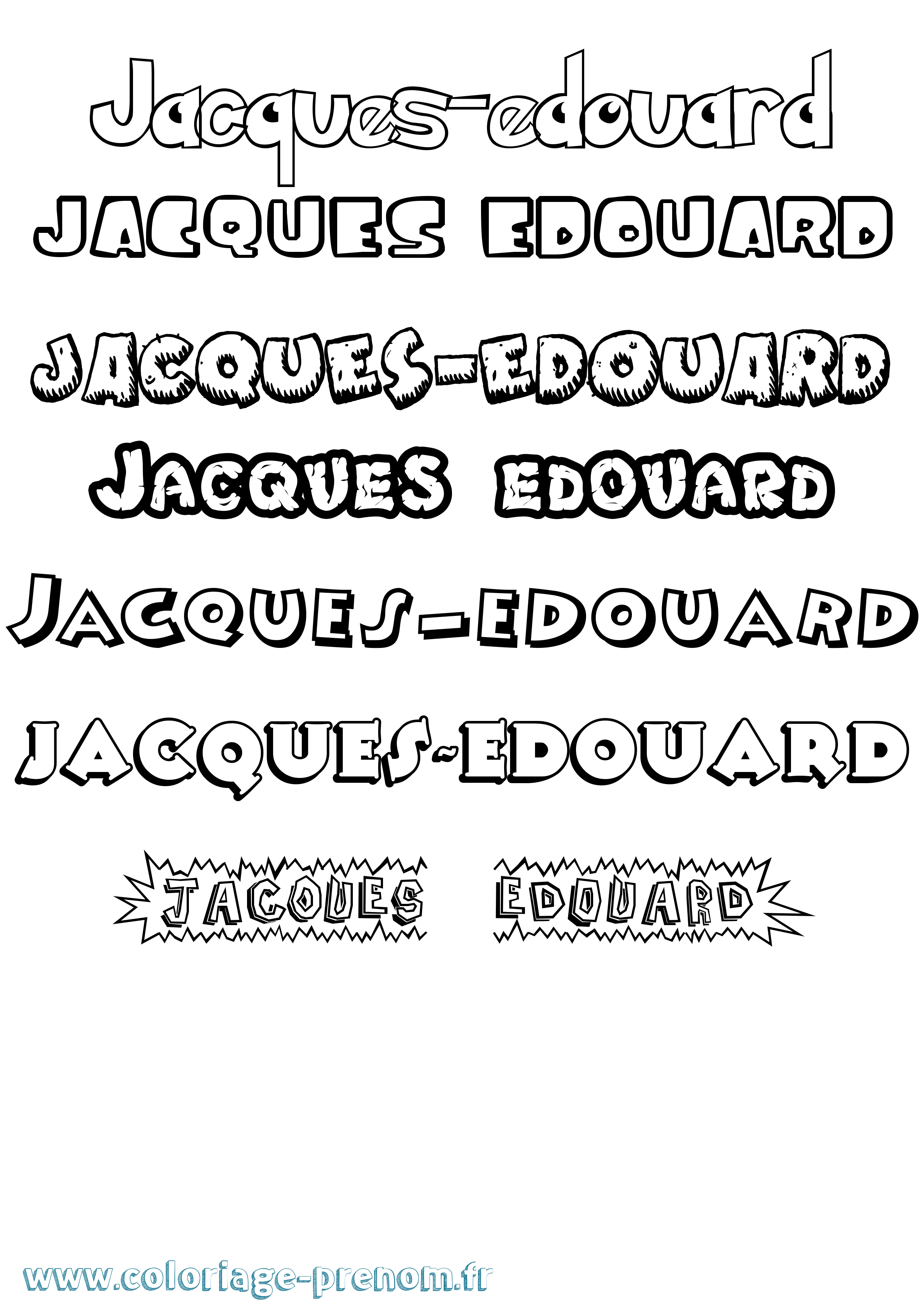 Coloriage Jacques-Edouard Dessin Animé Coloriage prénom Jacques-Edouard Dessin Animé