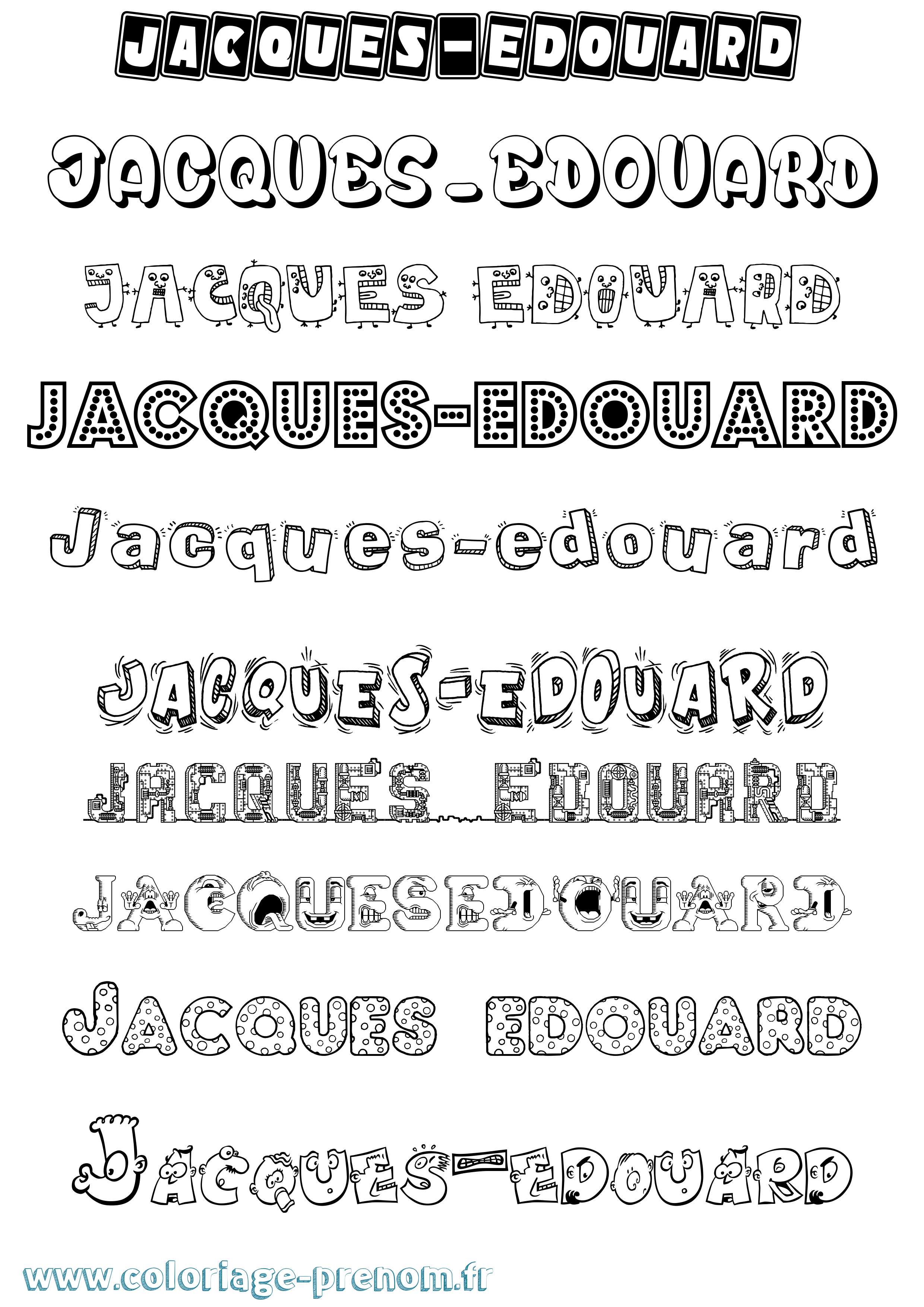 Coloriage Jacques-Edouard Fun Coloriage prénom Jacques-Edouard Fun