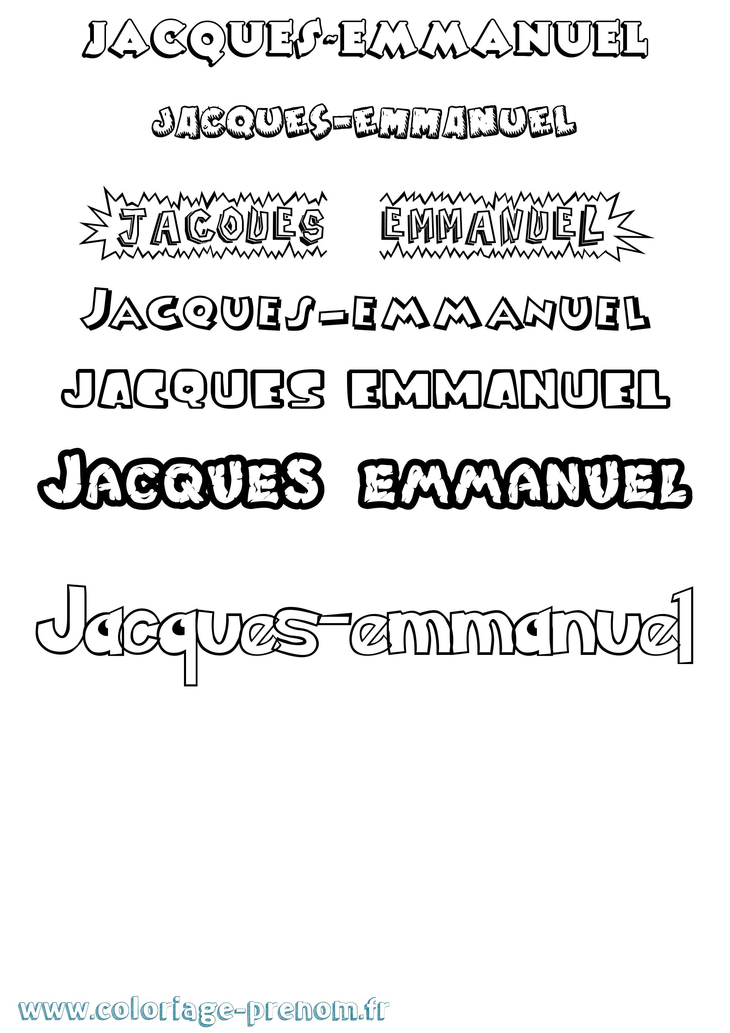 Coloriage Jacques-Emmanuel Dessin Animé Coloriage prénom Jacques-Emmanuel Dessin Animé
