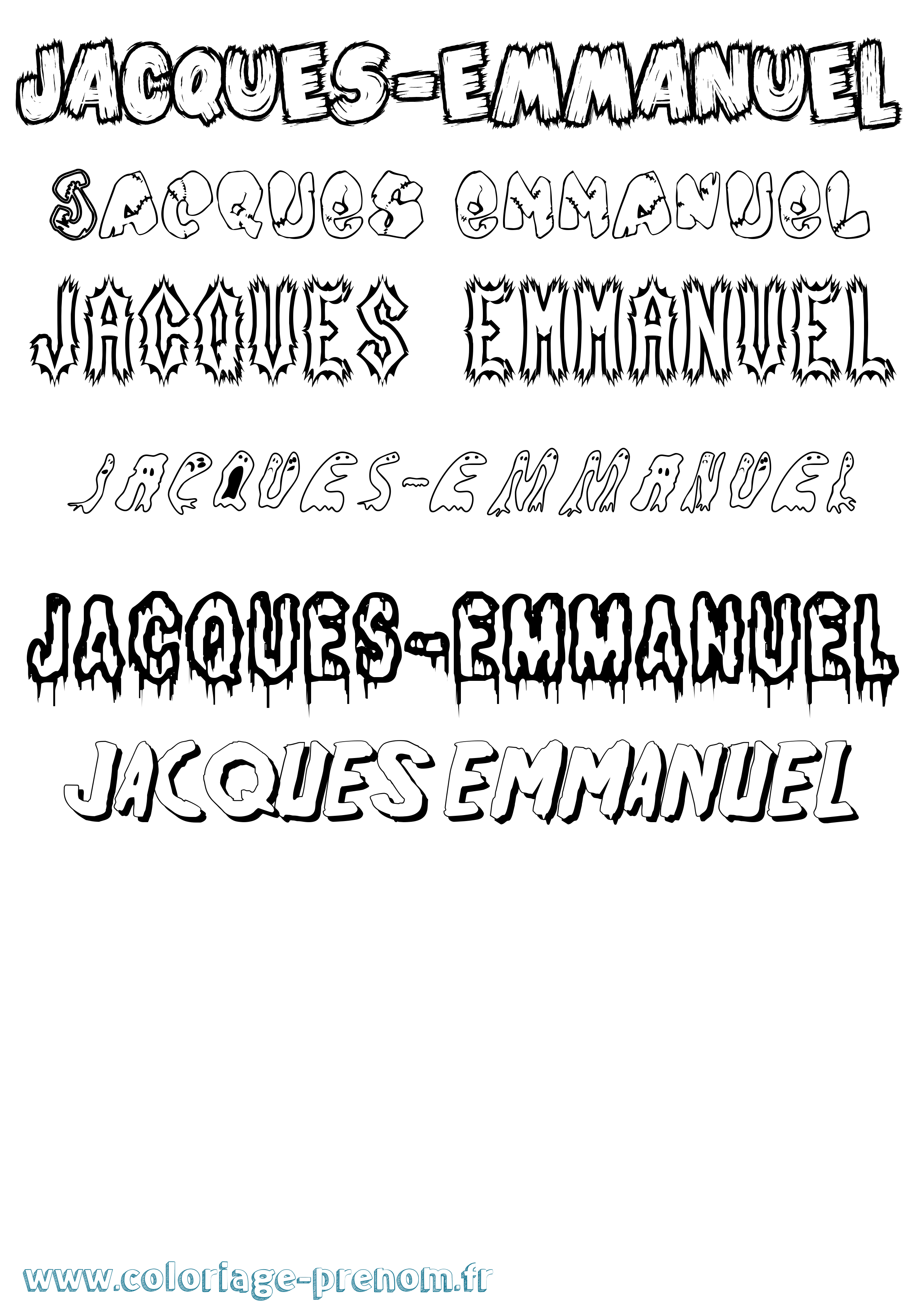 Coloriage Jacques-Emmanuel Frisson Coloriage prénom Jacques-Emmanuel Frisson