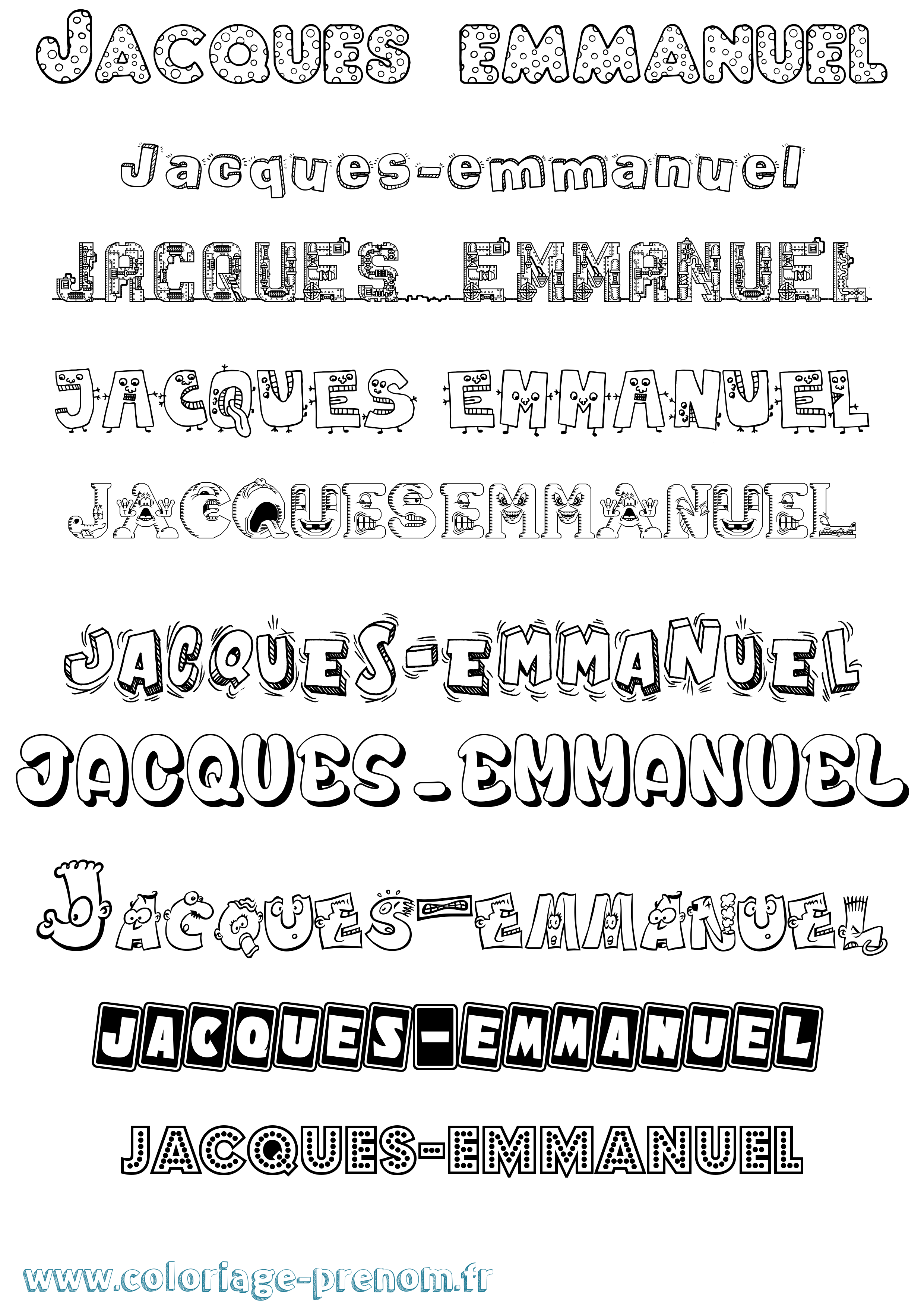 Coloriage Jacques-Emmanuel Fun Coloriage prénom Jacques-Emmanuel Fun