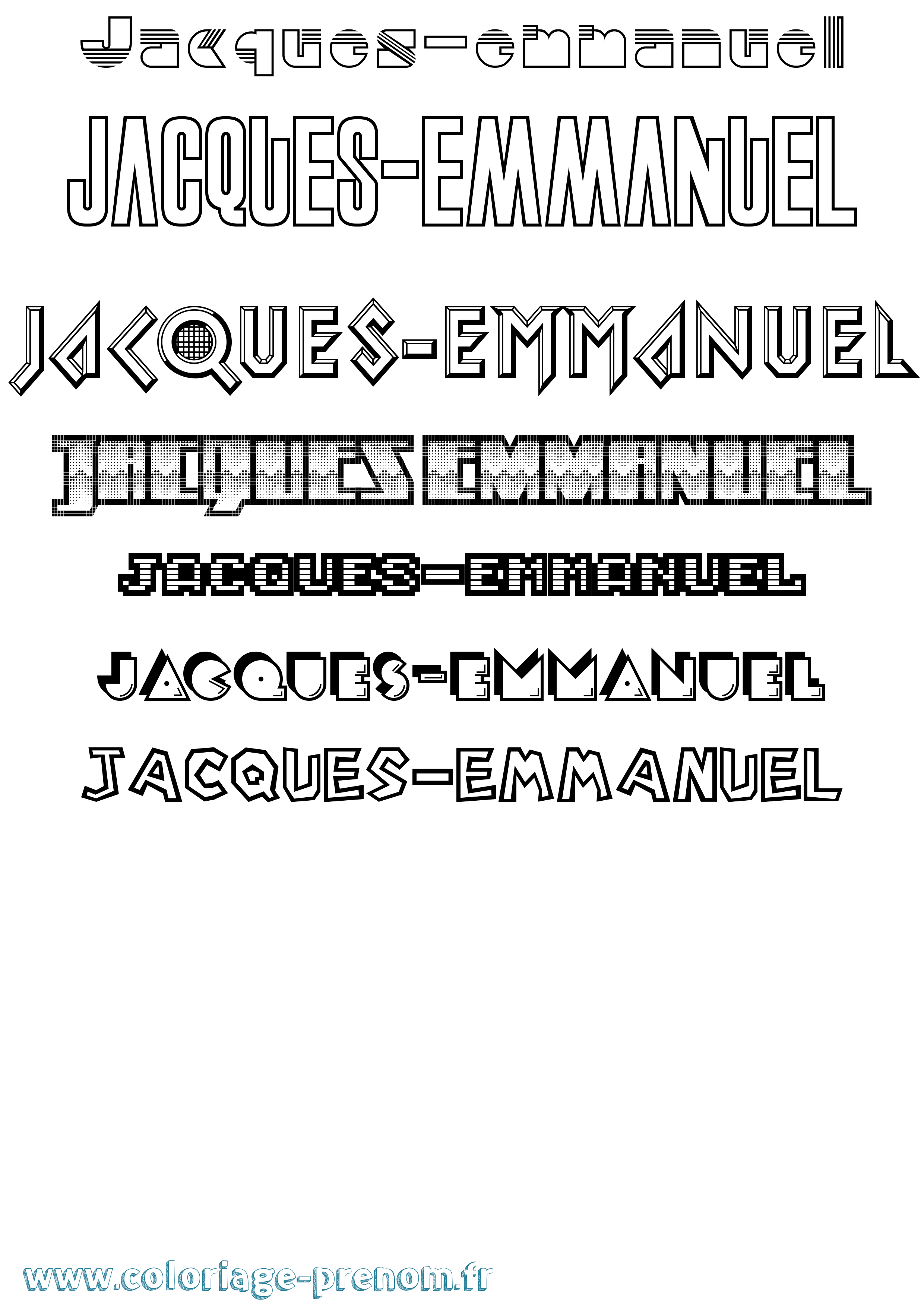Coloriage Jacques-Emmanuel Jeux Vidéos Coloriage prénom Jacques-Emmanuel Jeux Vidéos