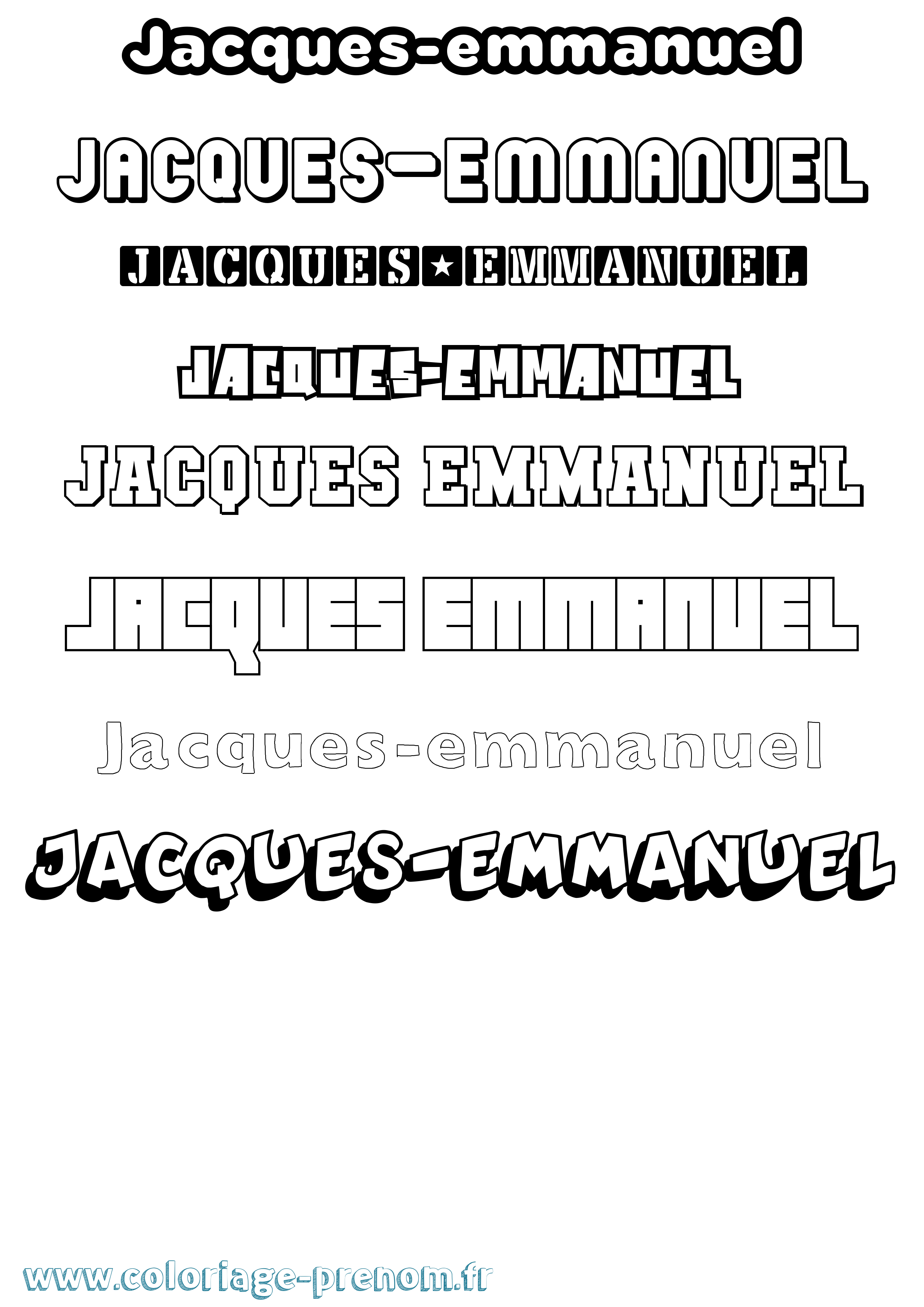 Coloriage Jacques-Emmanuel Simple Coloriage prénom Jacques-Emmanuel Simple